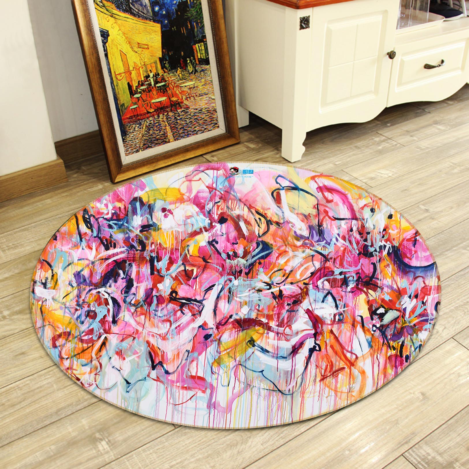 3D Graffiti Painting 1309 Misako Chida Rug Round Non Slip Rug Mat