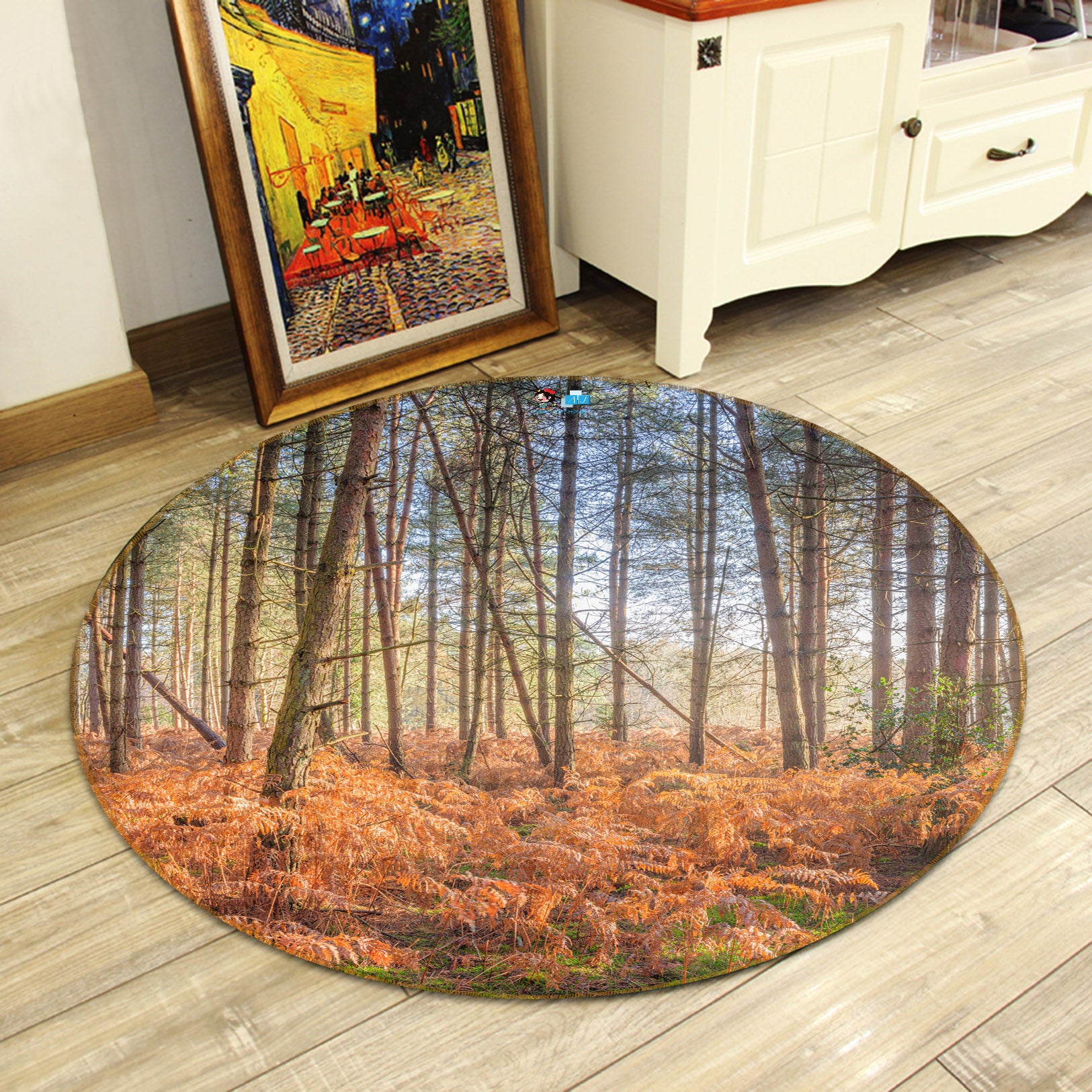 3D Yellow Grass 7372 Assaf Frank Rug Round Non Slip Rug Mat