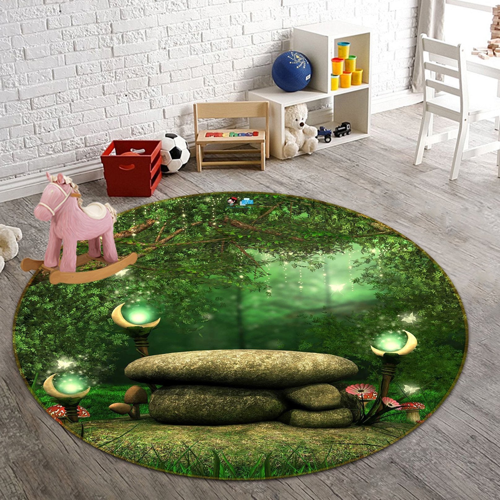 3D Stone Mushroom 358 Round Non Slip Rug Mat Mat AJ Creativity Home 