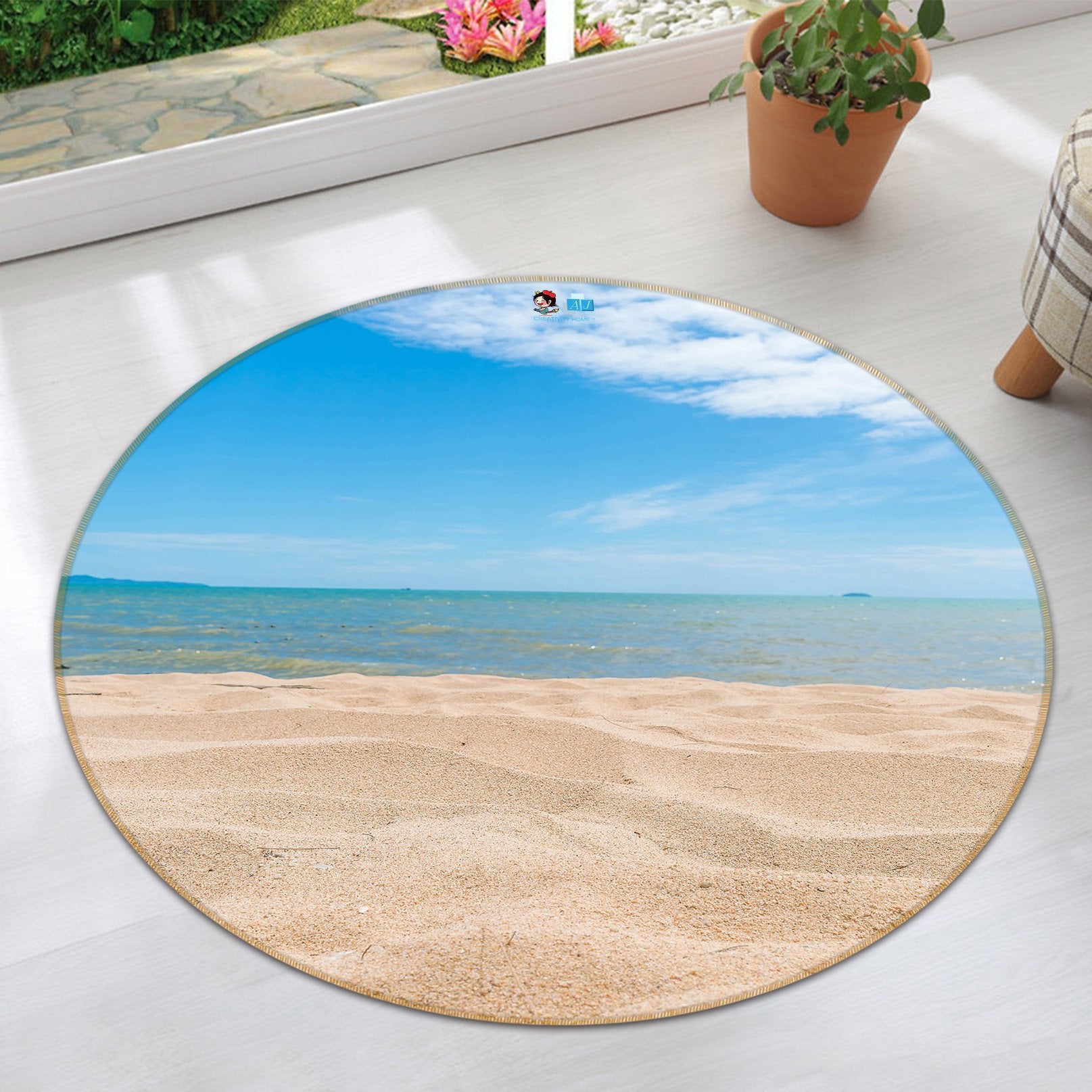 3D Sky Bunker 111 Round Non Slip Rug Mat Mat AJ Creativity Home 