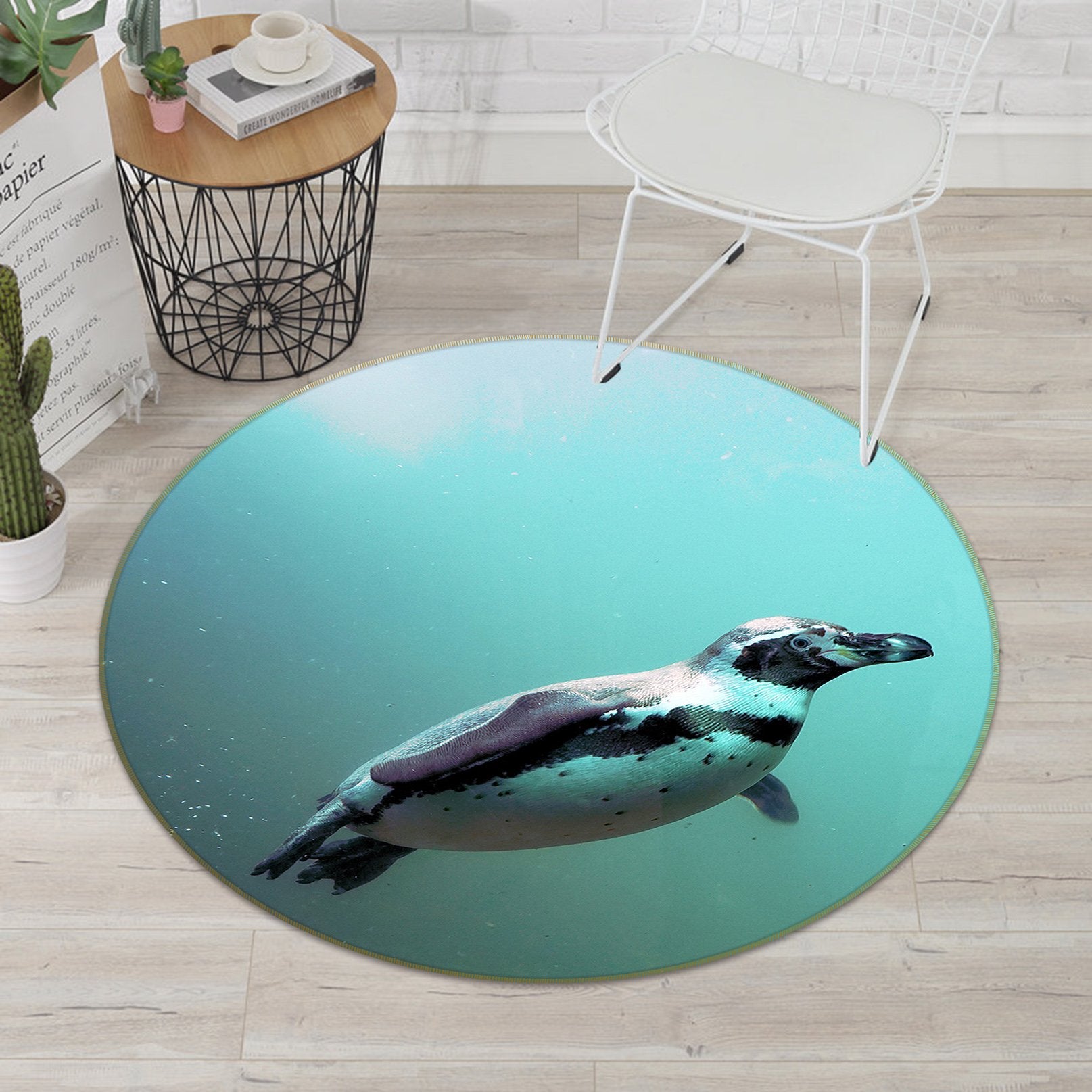 3D Dolphin 084 Animal Round Non Slip Rug Mat Mat AJ Creativity Home 