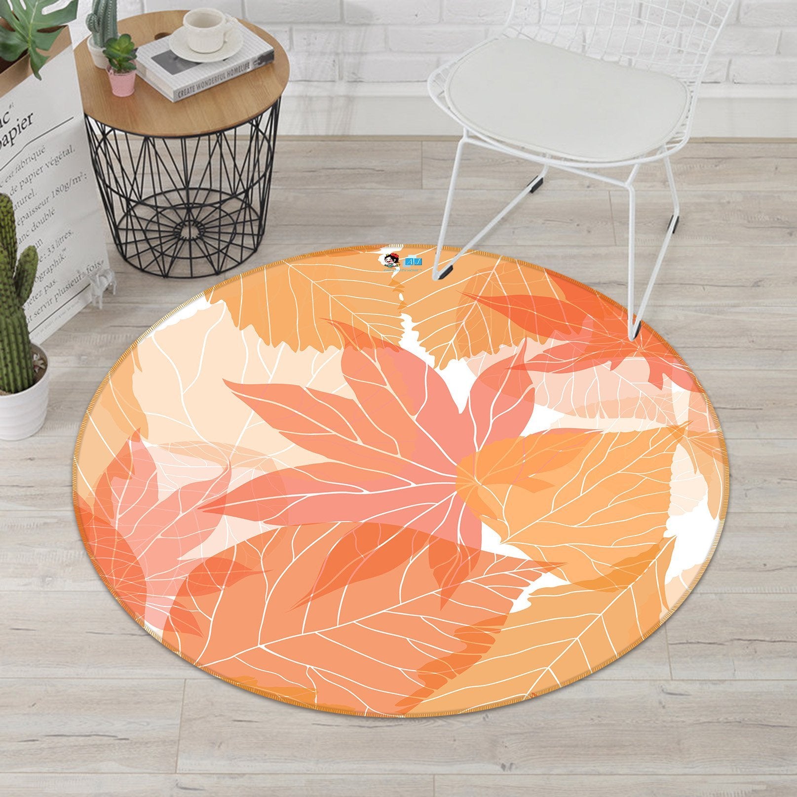 3D Graffiti Red Leaves 268 Round Non Slip Rug Mat Mat AJ Creativity Home 