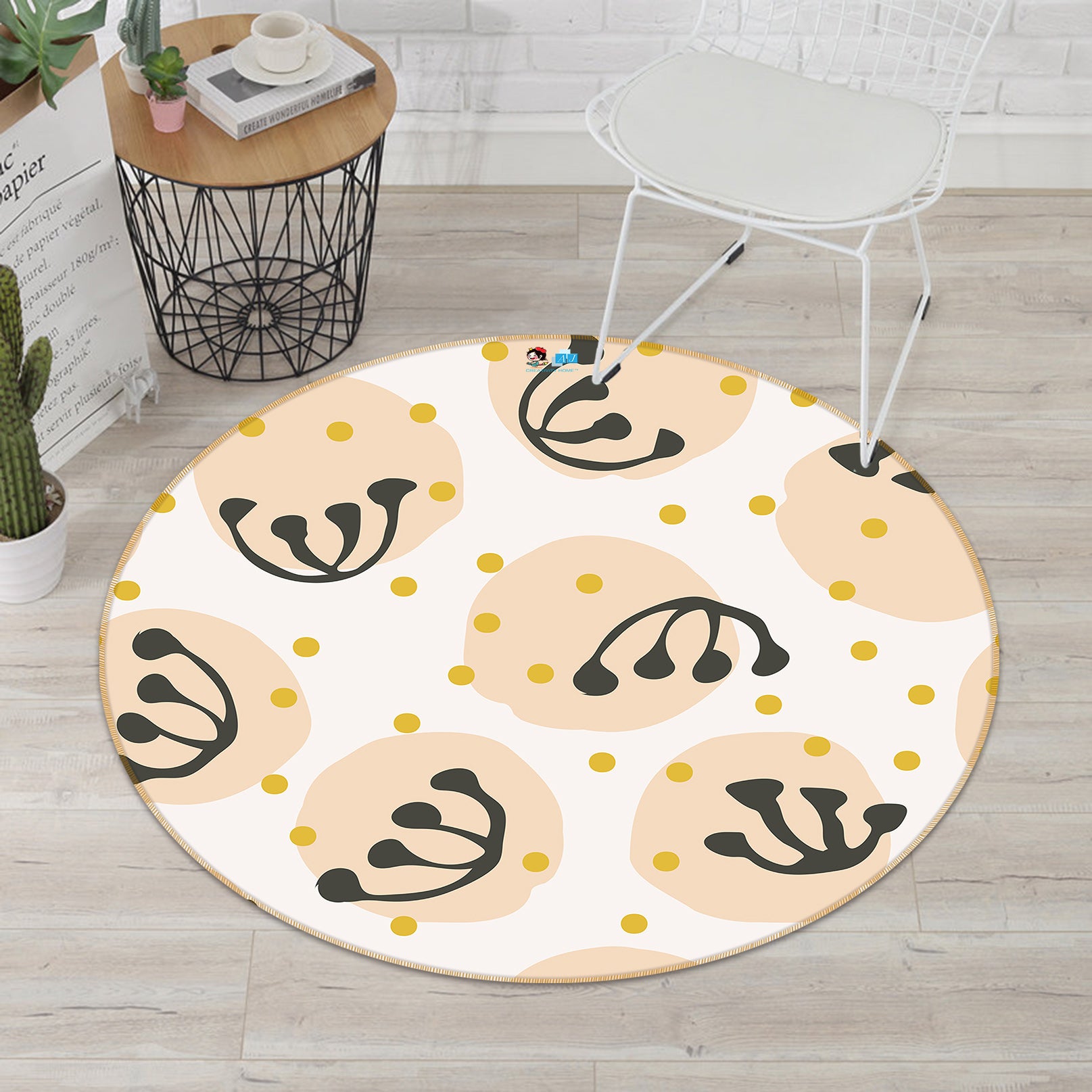 3D Polka Dot Pattern 10522 Kashmira Jayaprakash Rug Round Non Slip Rug Mat