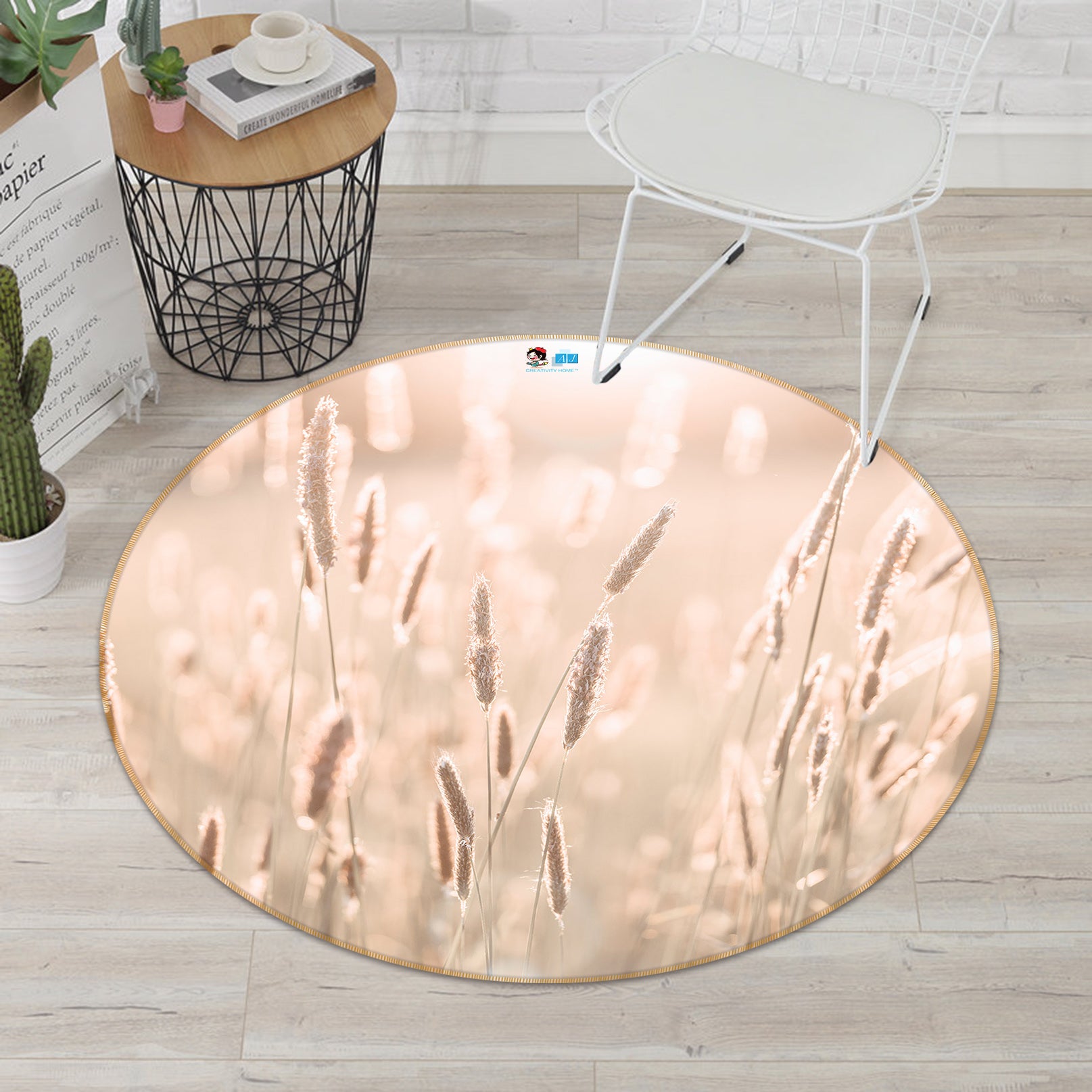 3D Autumn Grass 7346 Assaf Frank Rug Round Non Slip Rug Mat