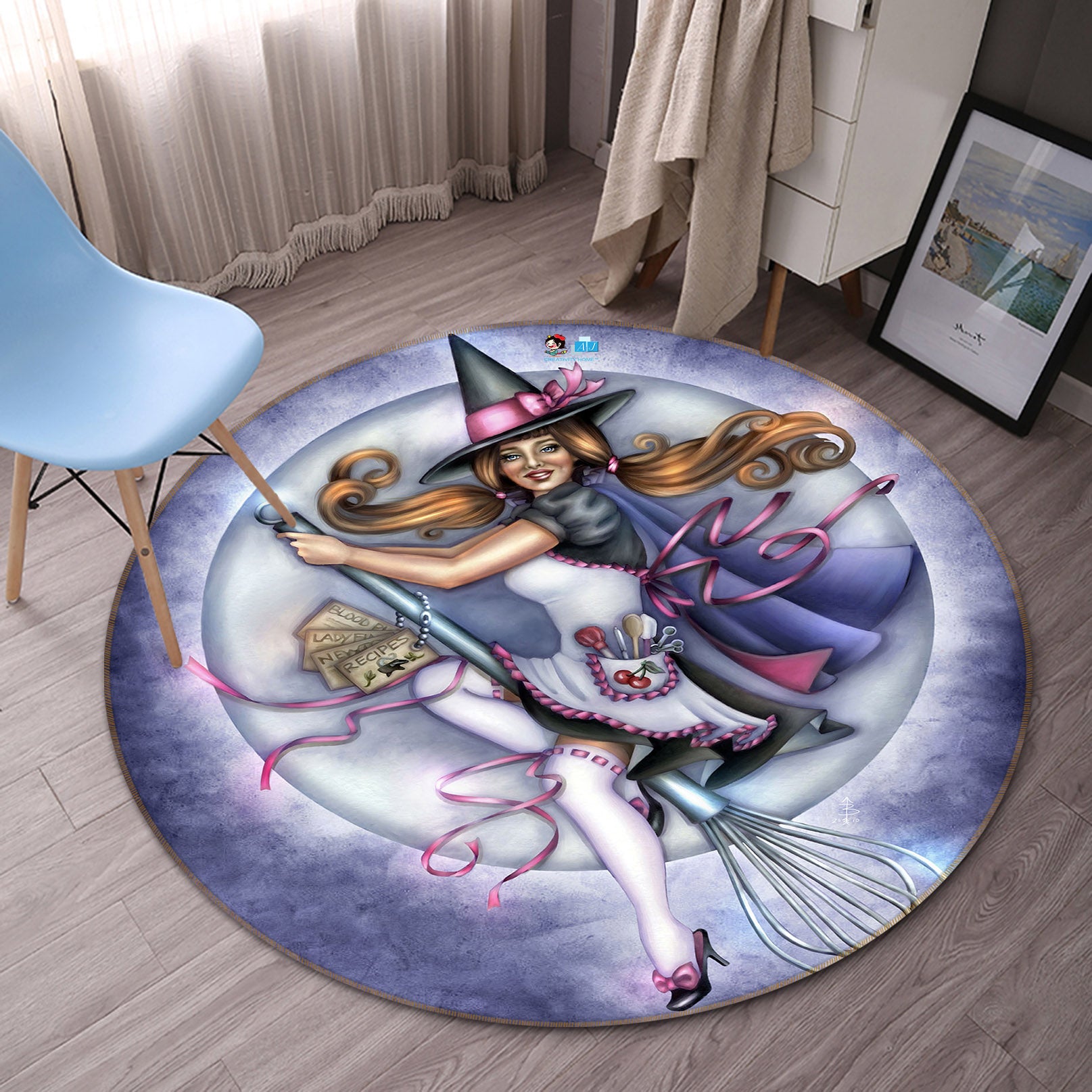 3D Magic Girl 8911 Brigid Ashwood Rug Round Non Slip Rug Mat