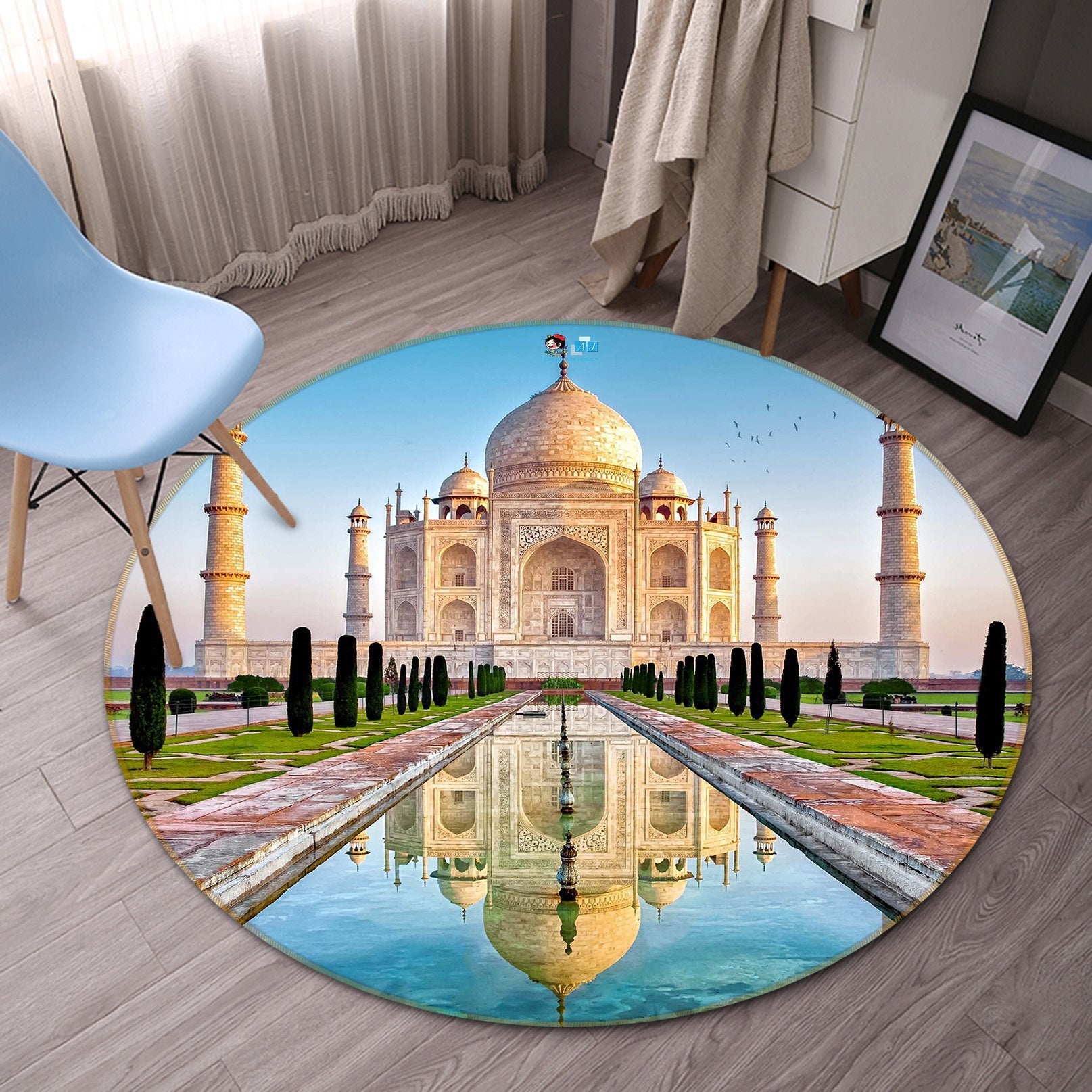 3D Taj Mahal 080 Round Non Slip Rug Mat Mat AJ Creativity Home 