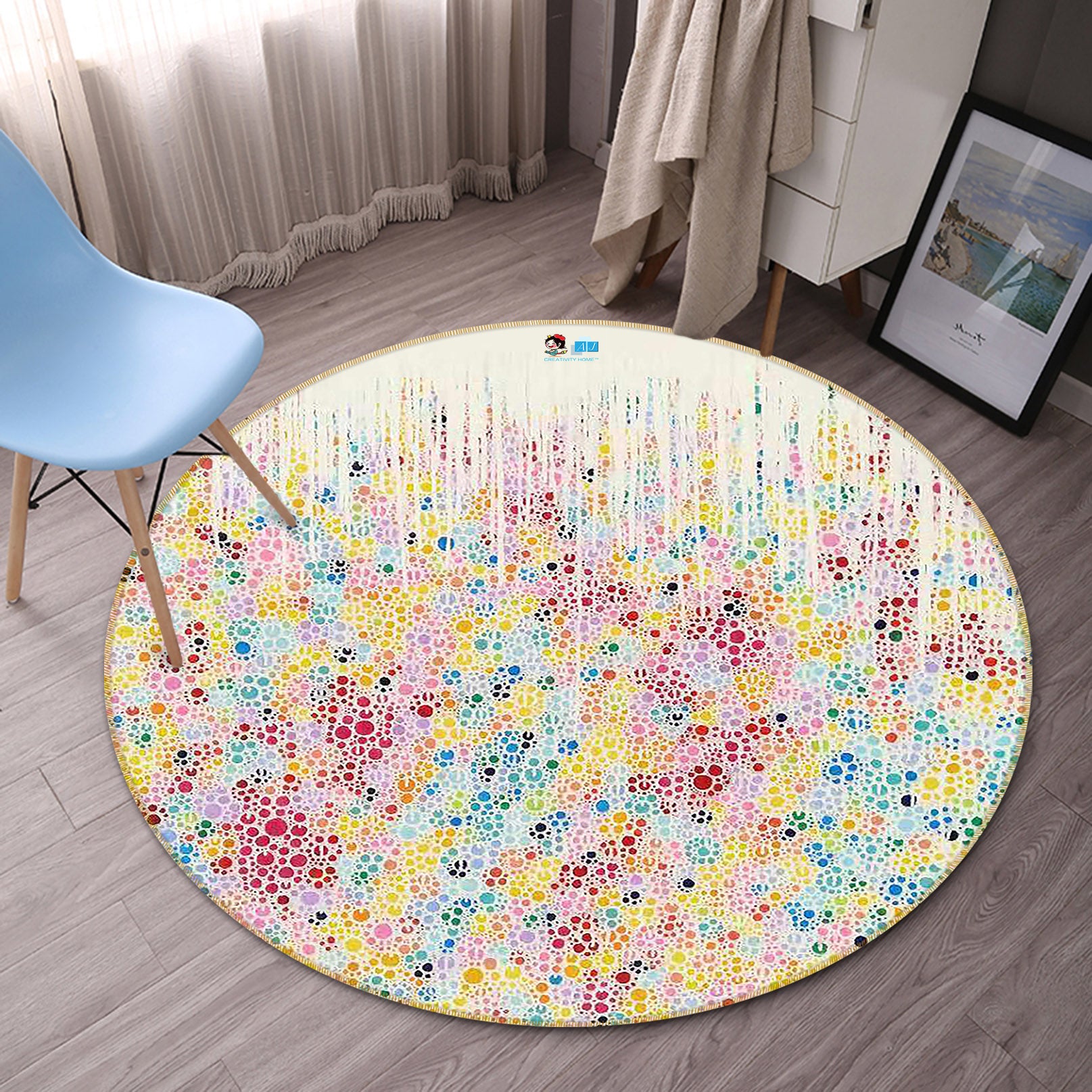 3D Colorful Texture 1305 Misako Chida Rug Round Non Slip Rug Mat