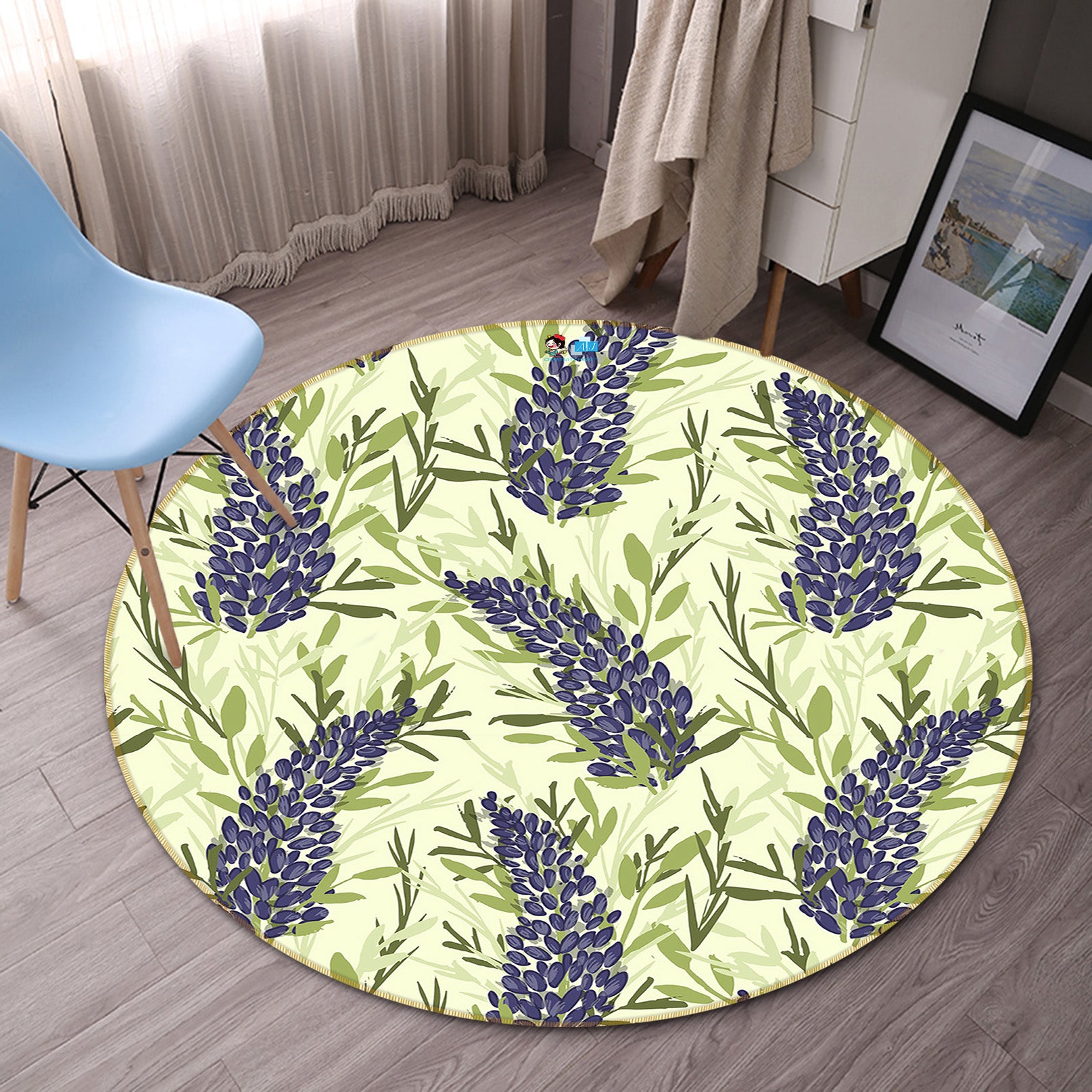 3D Flowers 10509 Kashmira Jayaprakash Rug Round Non Slip Rug Mat