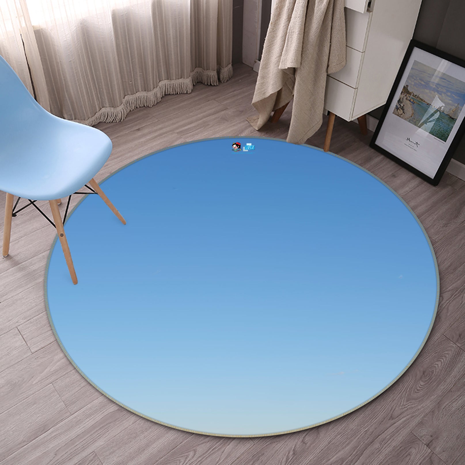 3D Blue Sky 7388 Assaf Frank Rug Round Non Slip Rug Mat