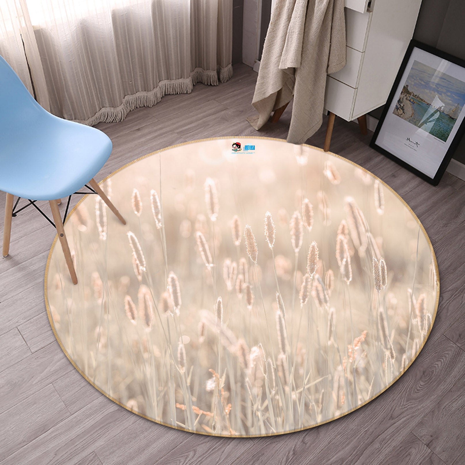 3D Sunlight Grass 7345 Assaf Frank Rug Round Non Slip Rug Mat