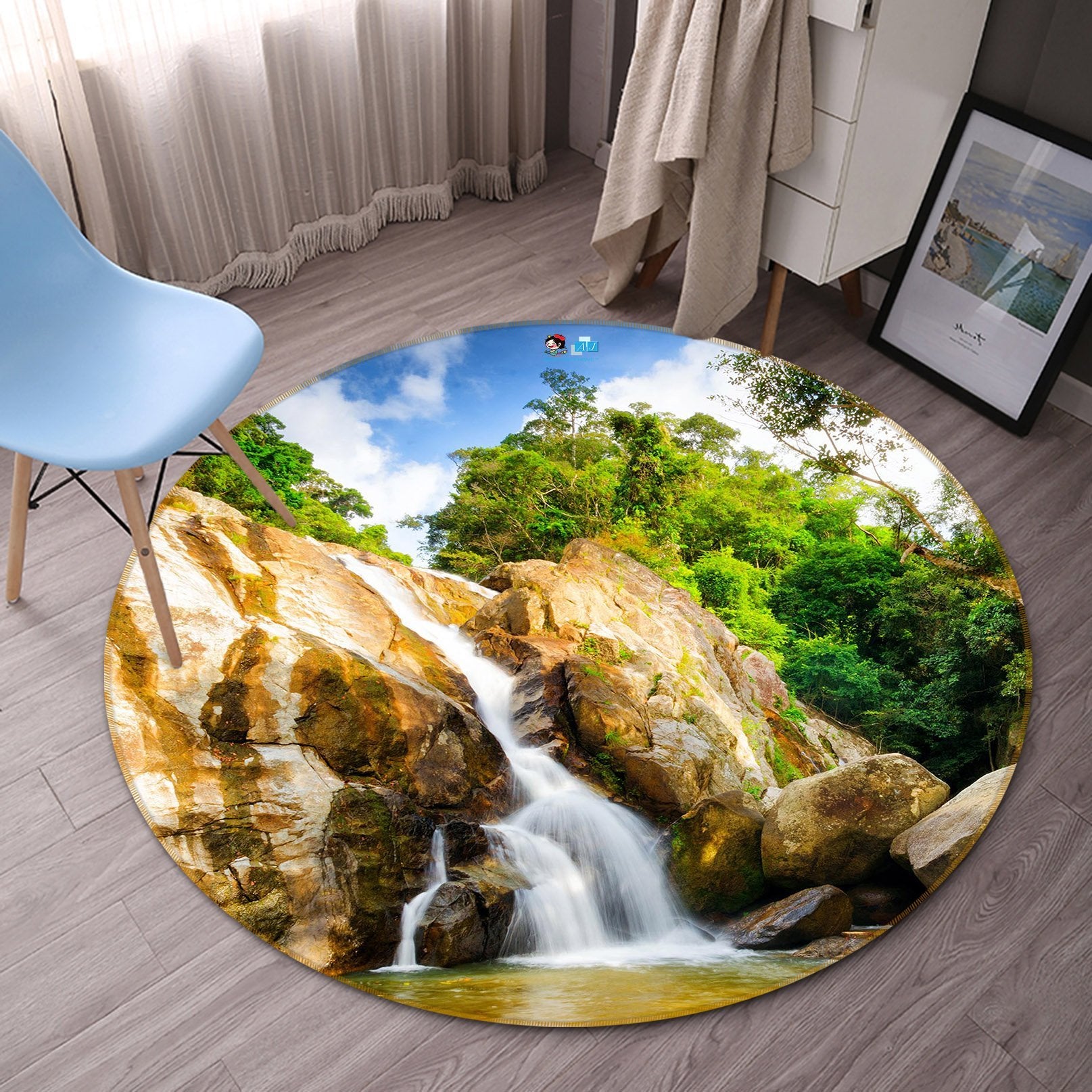 3D Stone Tree 351 Round Non Slip Rug Mat Mat AJ Creativity Home 