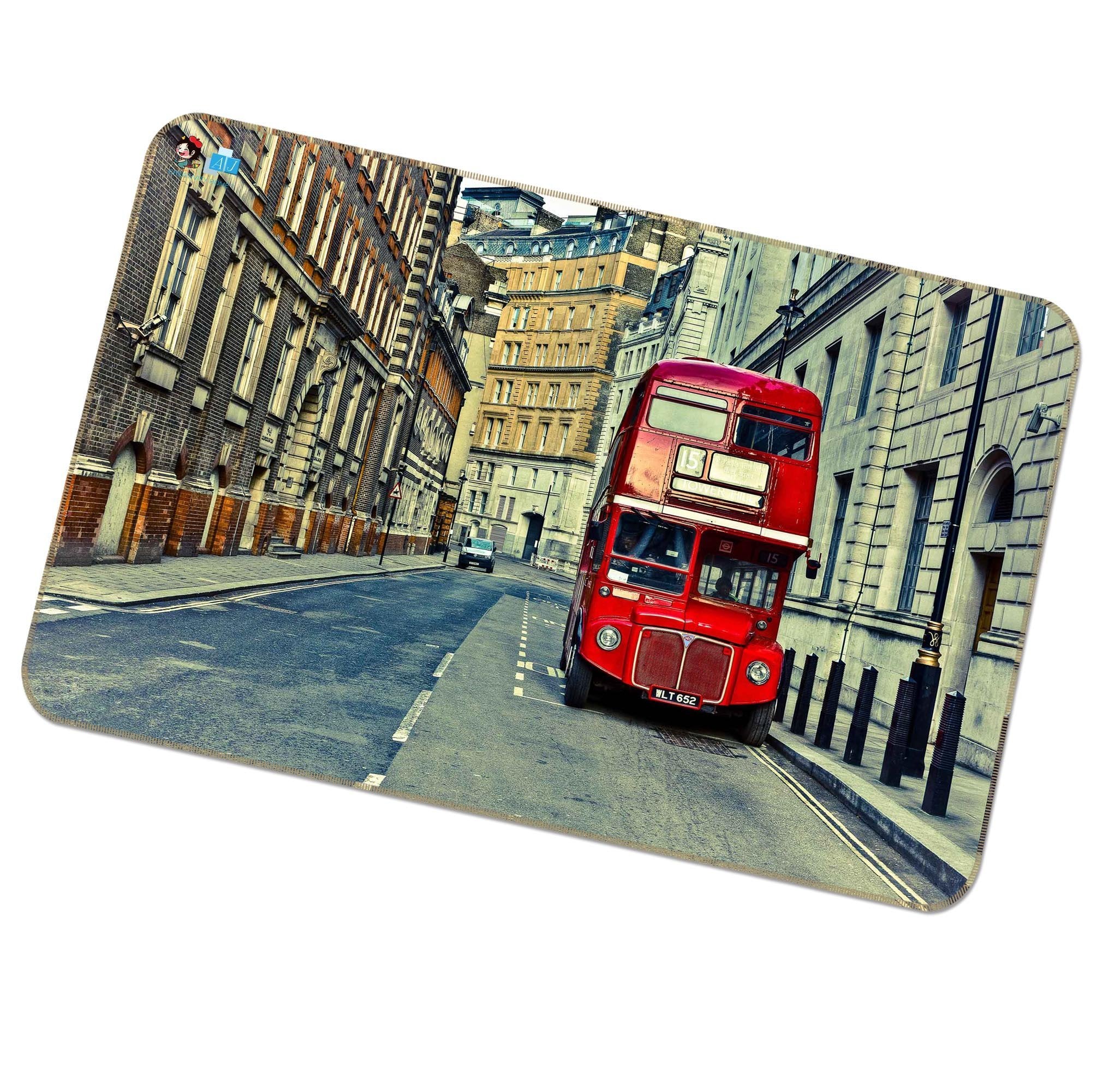 3D Red Tram 357 Non Slip Rug Mat Mat AJ Creativity Home 