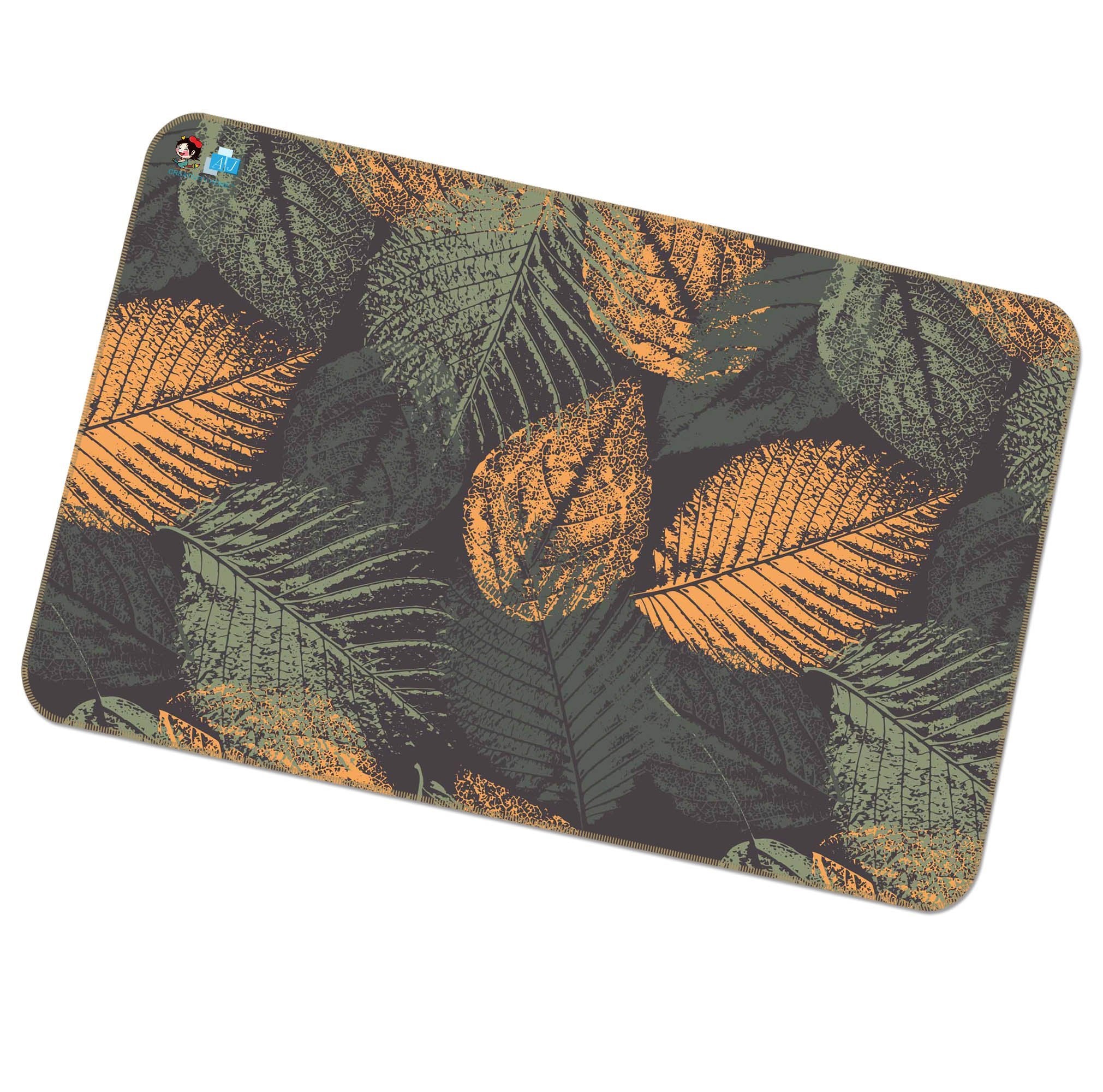 3D Golden Leaf 075 Non Slip Rug Mat Mat AJ Creativity Home 