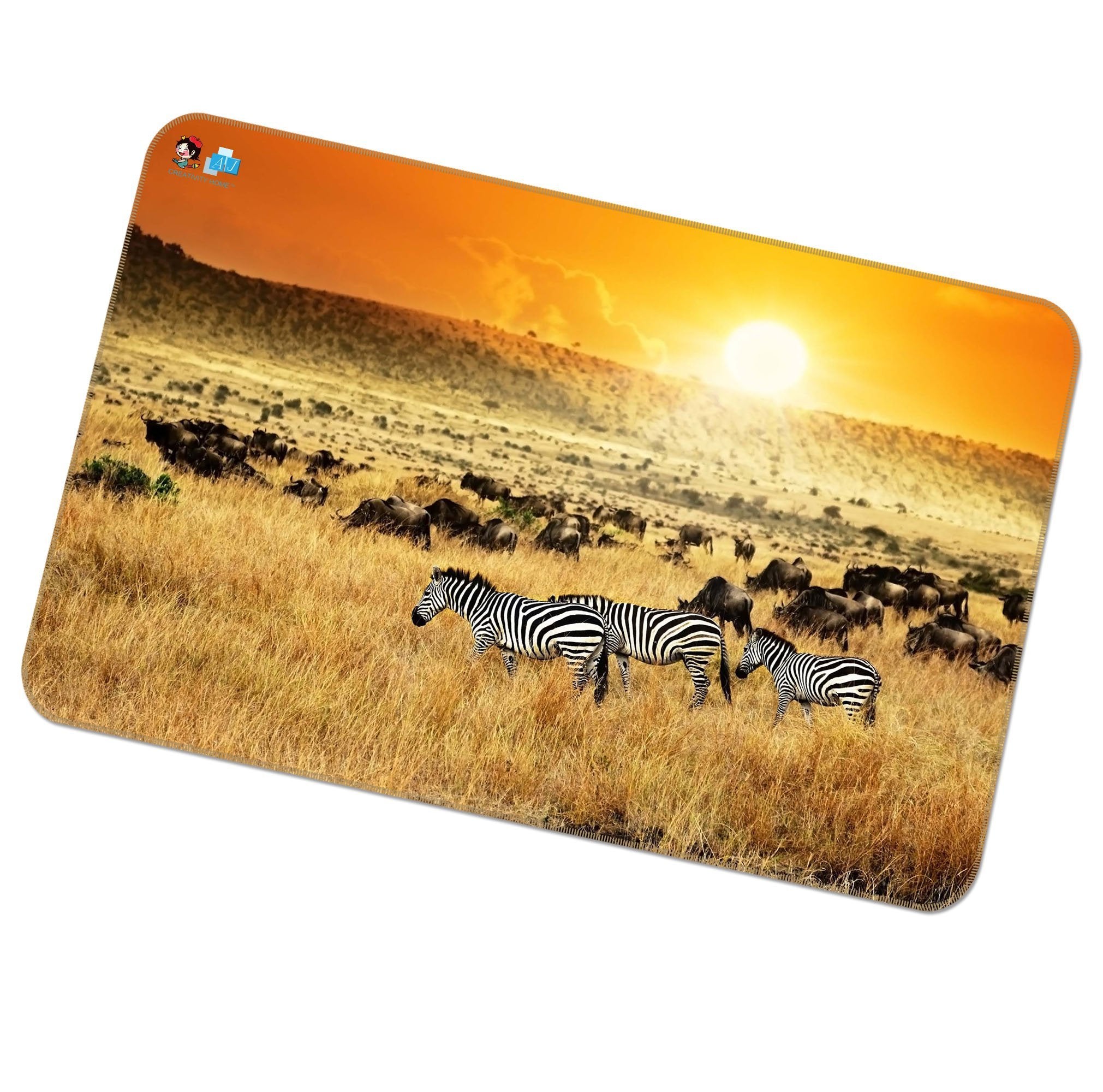 3D Sunset Zebra 399 Non Slip Rug Mat Mat AJ Creativity Home 