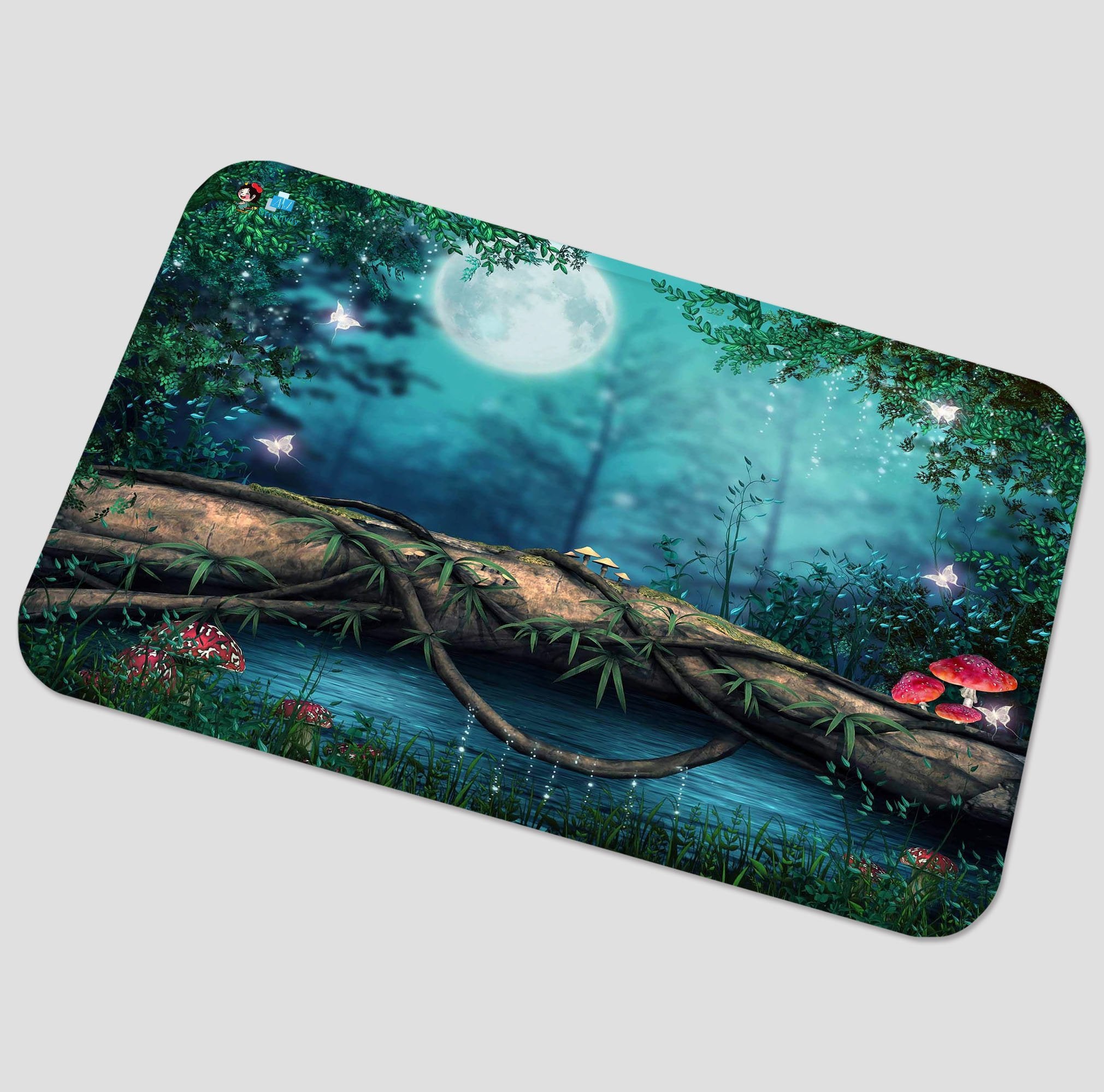 3D Bright Forest Full Moon 28 Non Slip Rug Mat Mat AJ Creativity Home 