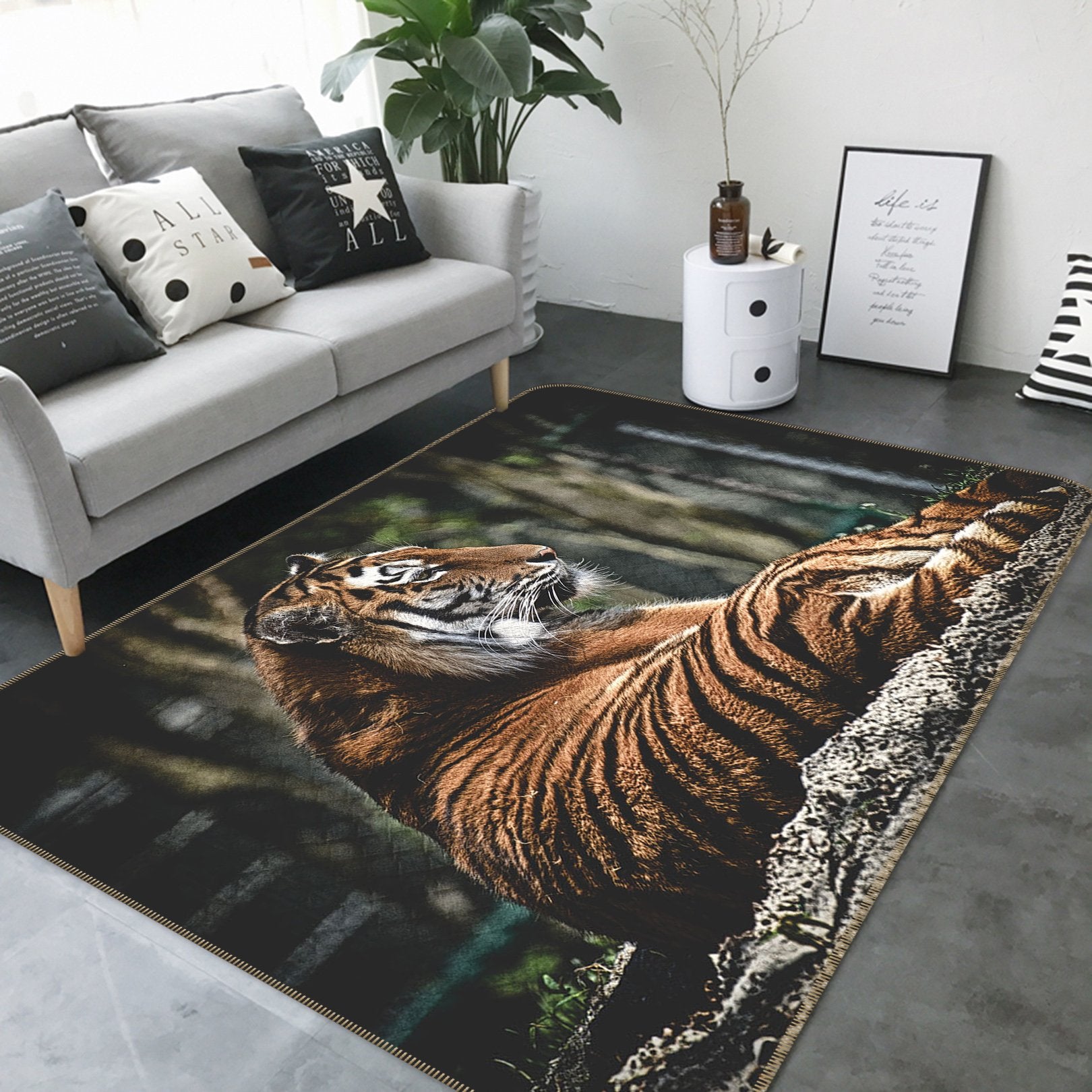 3D Tiger 644 Animal Non Slip Rug Mat Mat AJ Creativity Home 