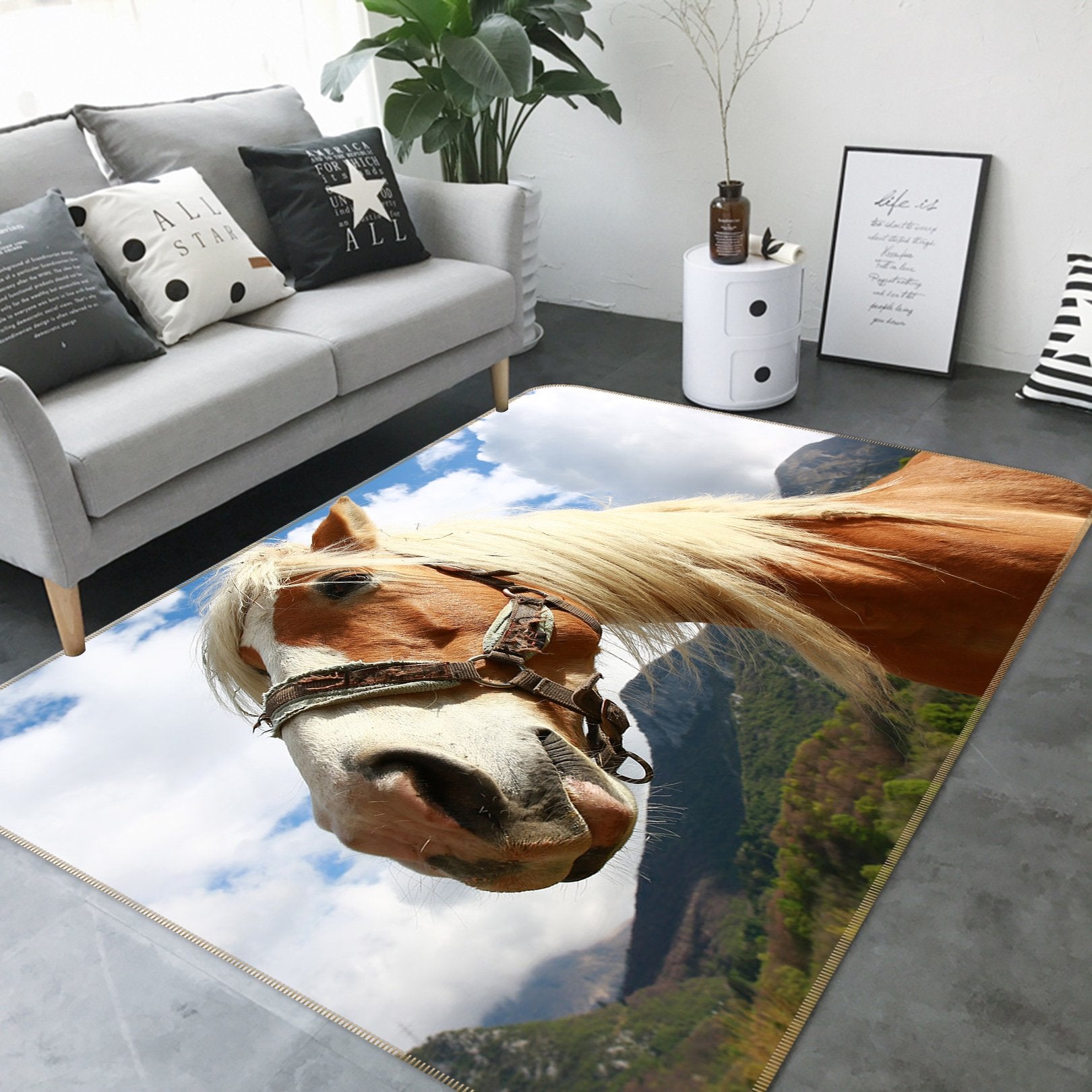 3D Blue Sky Horse 597 Animal Non Slip Rug Mat Mat AJ Creativity Home 
