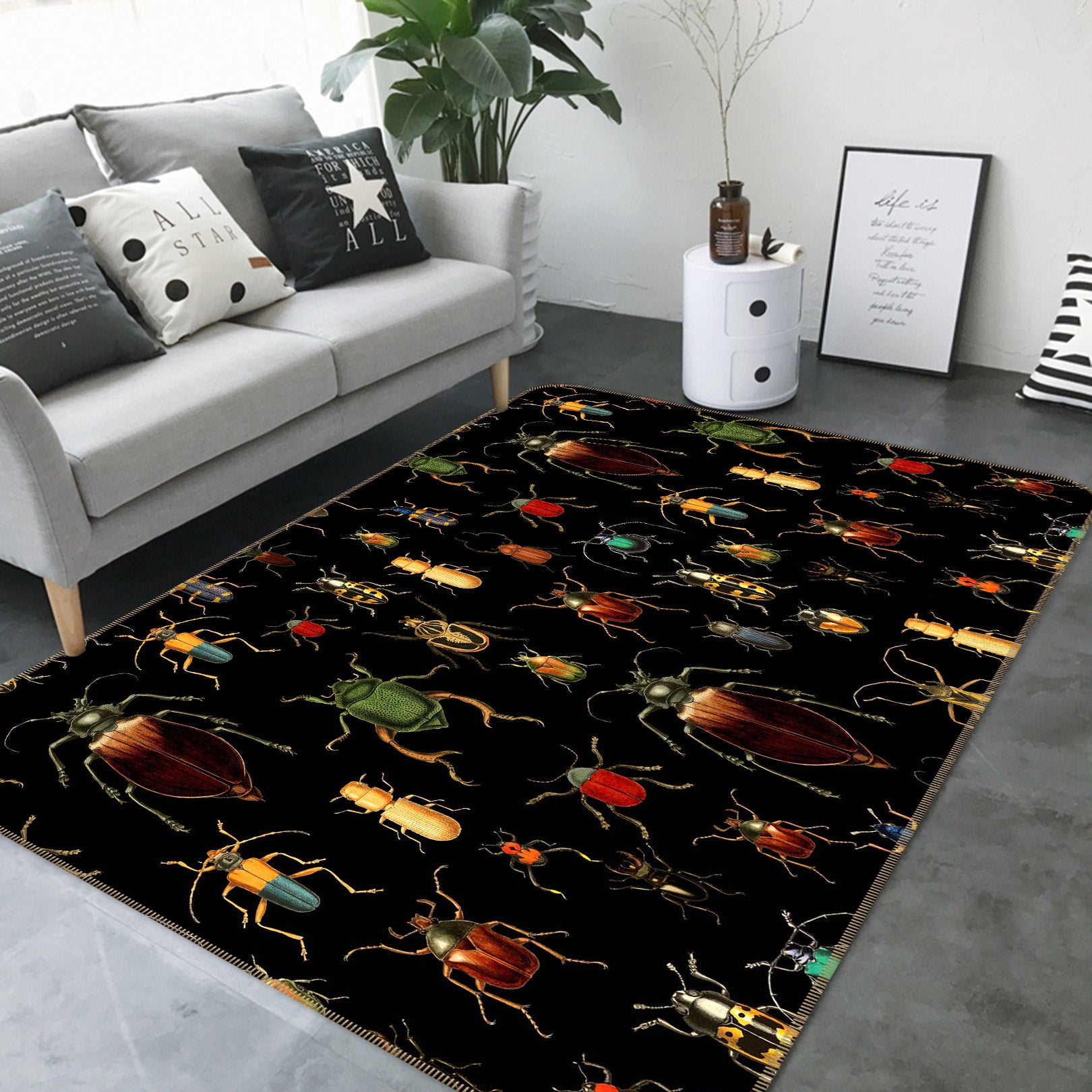 3D Color Reptile 117 Uta Naumann Rug Non Slip Rug Mat