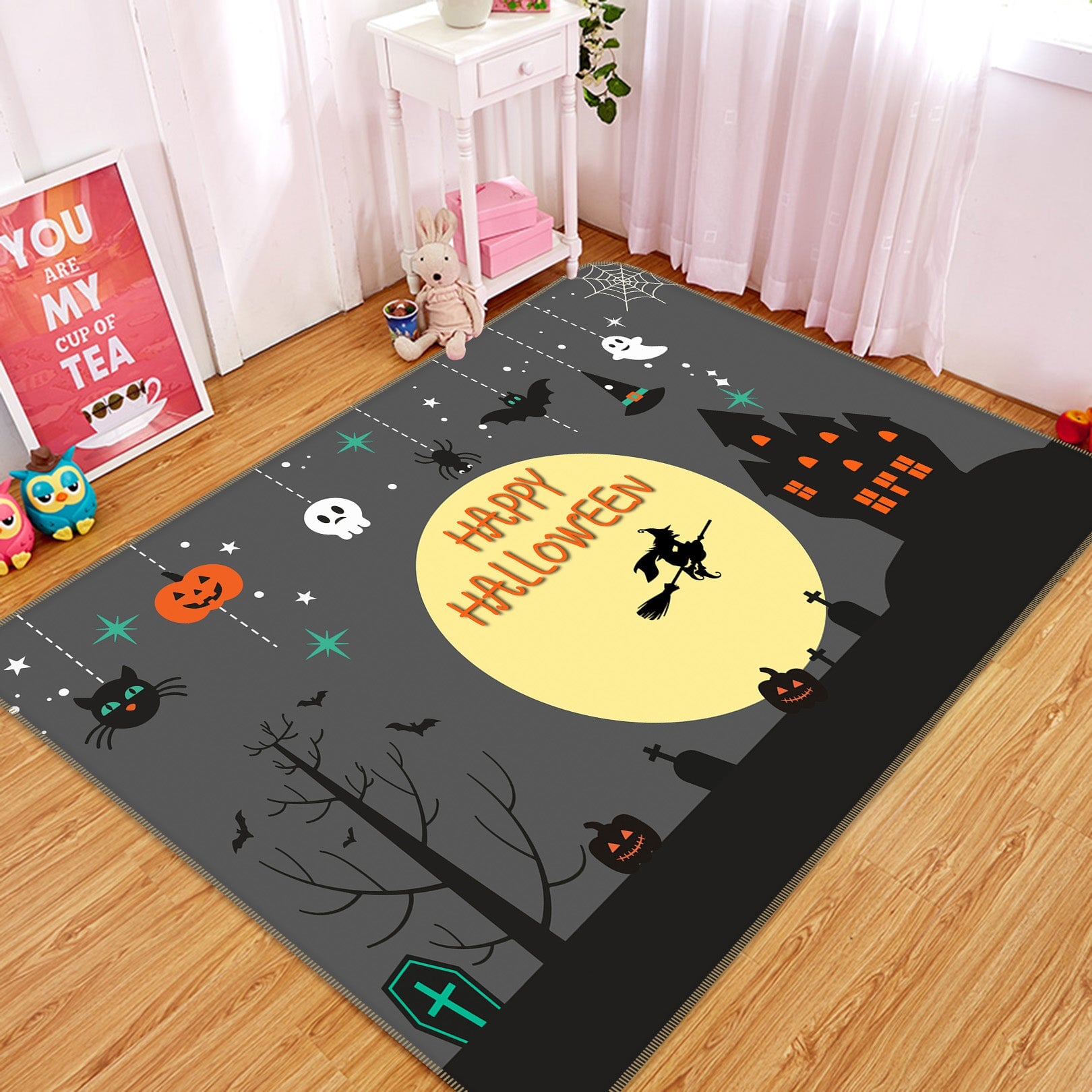 3D Pumpkin Festival 7849 Halloween Non Slip Rug Mat Mat AJ Creativity Home 