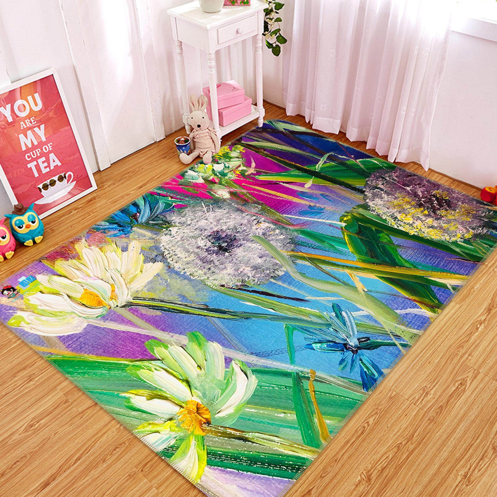 3D Dandelion Flower 1223 Skromova Marina Rug Non Slip Rug Mat