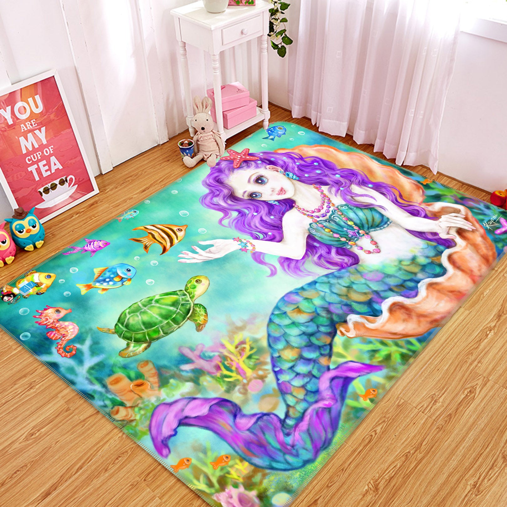 3D Beautiful Mermaid 5727 Kayomi Harai Rug Non Slip Rug Mat