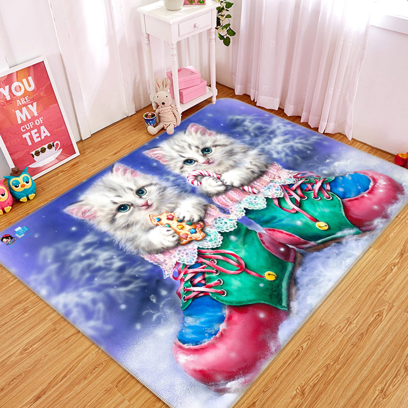 3D Cat Shoes 5656 Kayomi Harai Rug Non Slip Rug Mat