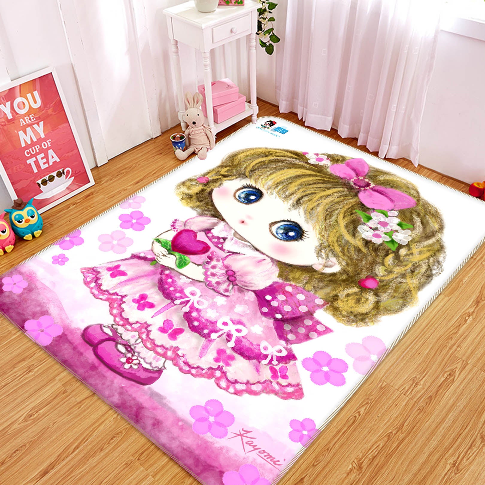 3D Princess Girl 5679 Kayomi Harai Rug Non Slip Rug Mat