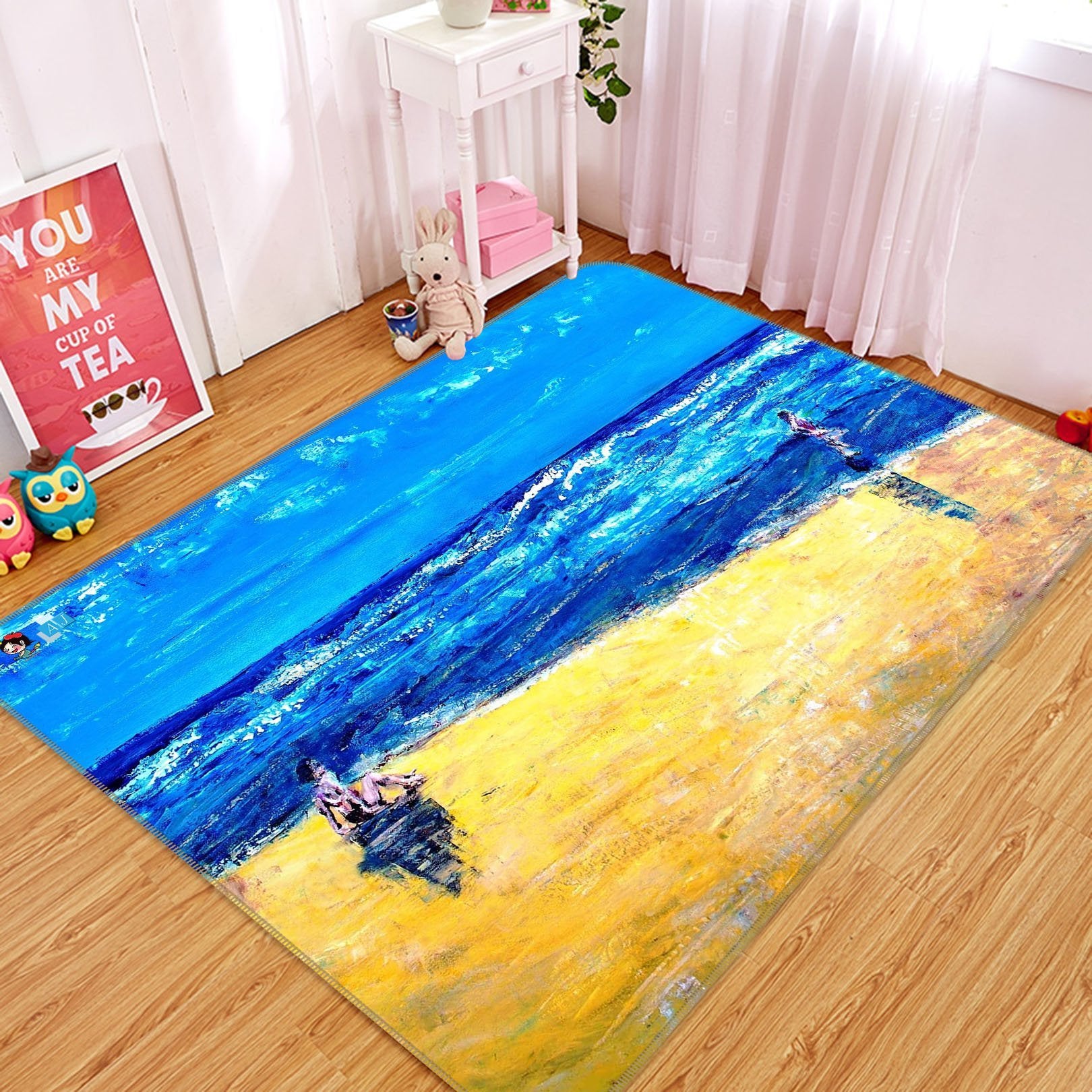 3D Beach Oil Painting 194 Non Slip Rug Mat Mat AJ Creativity Home 