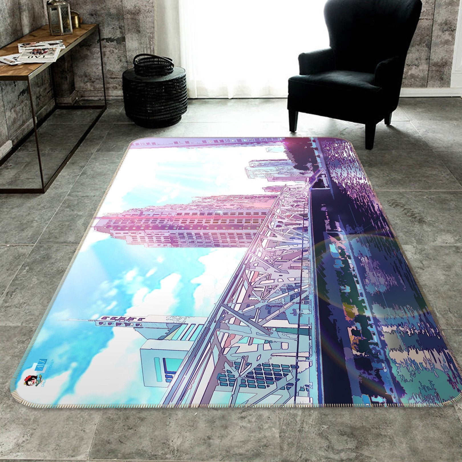 3D Graffiti Bridge 153 Non Slip Rug Mat Mat AJ Creativity Home 