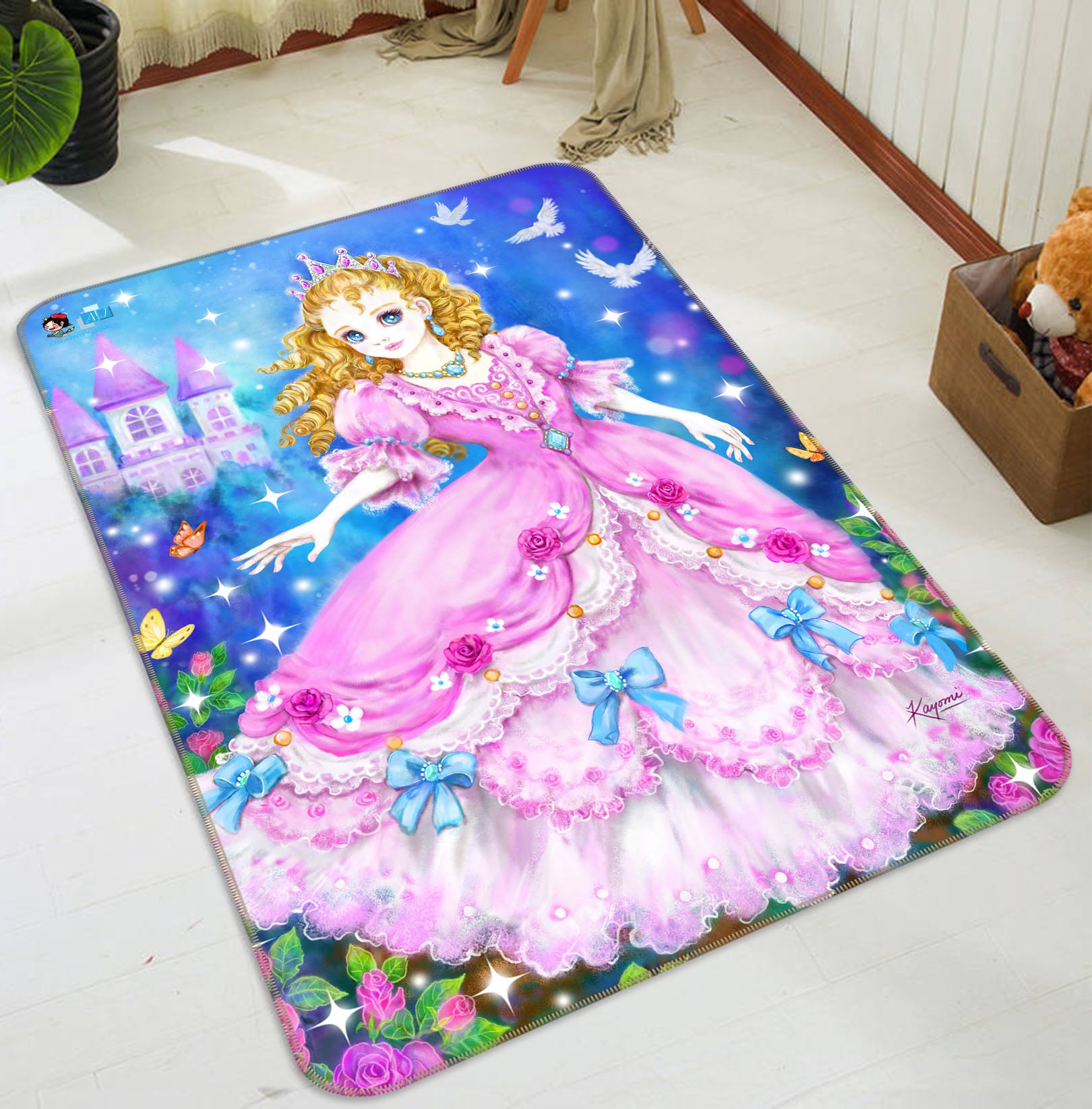 3D Pink Princess 5766 Kayomi Harai Rug Non Slip Rug Mat