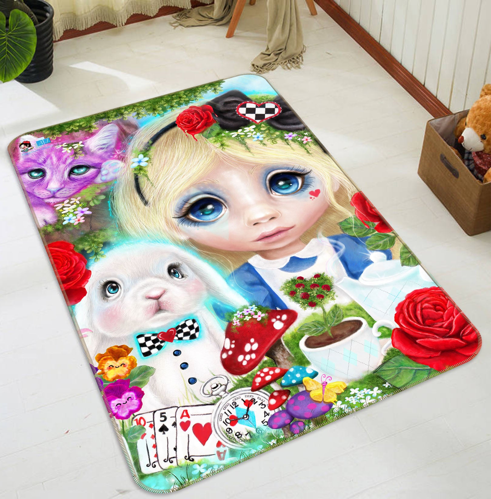 3D Mushroom Girl 8512 Sheena Pike Rug Non Slip Rug Mat