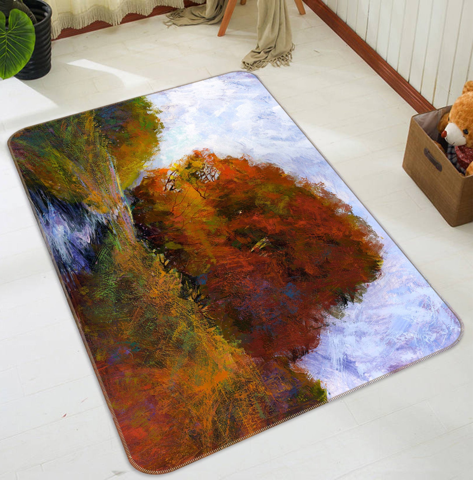 3D Autumn Forest 102 Michael Tienhaara Rug Non Slip Rug Mat