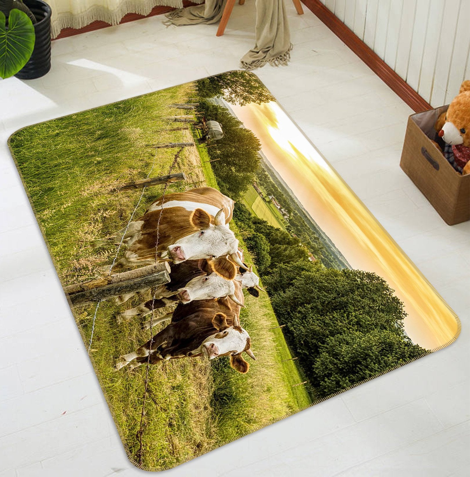 3D Dusk Cow 568 Animal Non Slip Rug Mat Mat AJ Creativity Home 