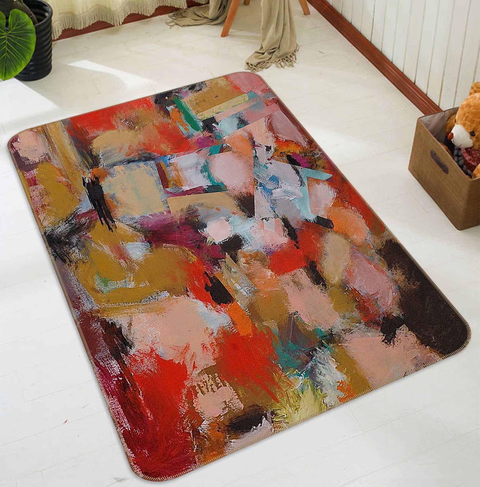 3D Color Graffiti 1015 Allan P. Friedlander Rug Non Slip Rug Mat