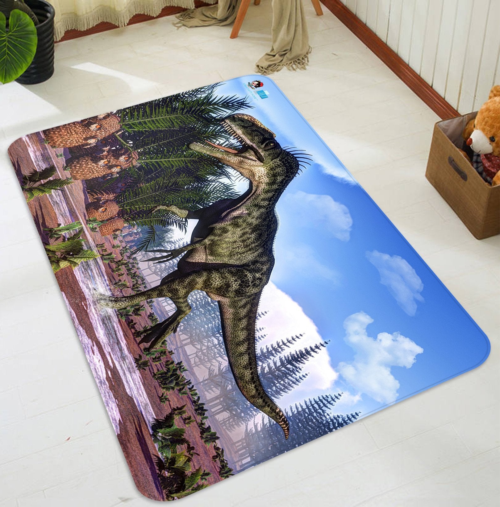 3D Mud Grass Dinosaur 46 Non Slip Rug Mat Mat AJ Creativity Home 