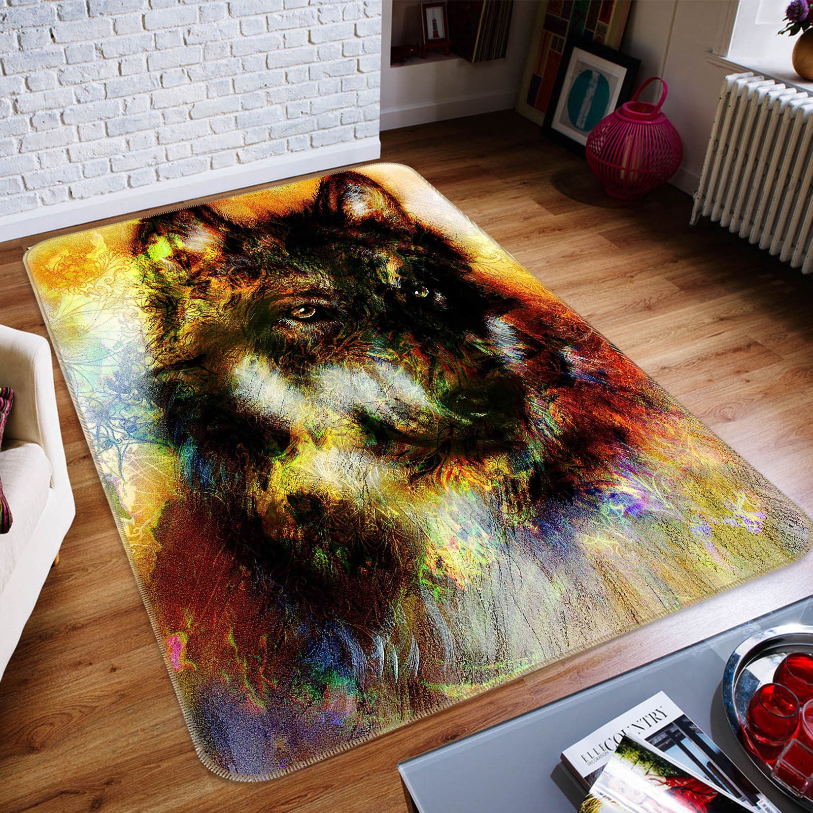 3D Alsatian Graffiti 207 Animal Non Slip Rug Mat