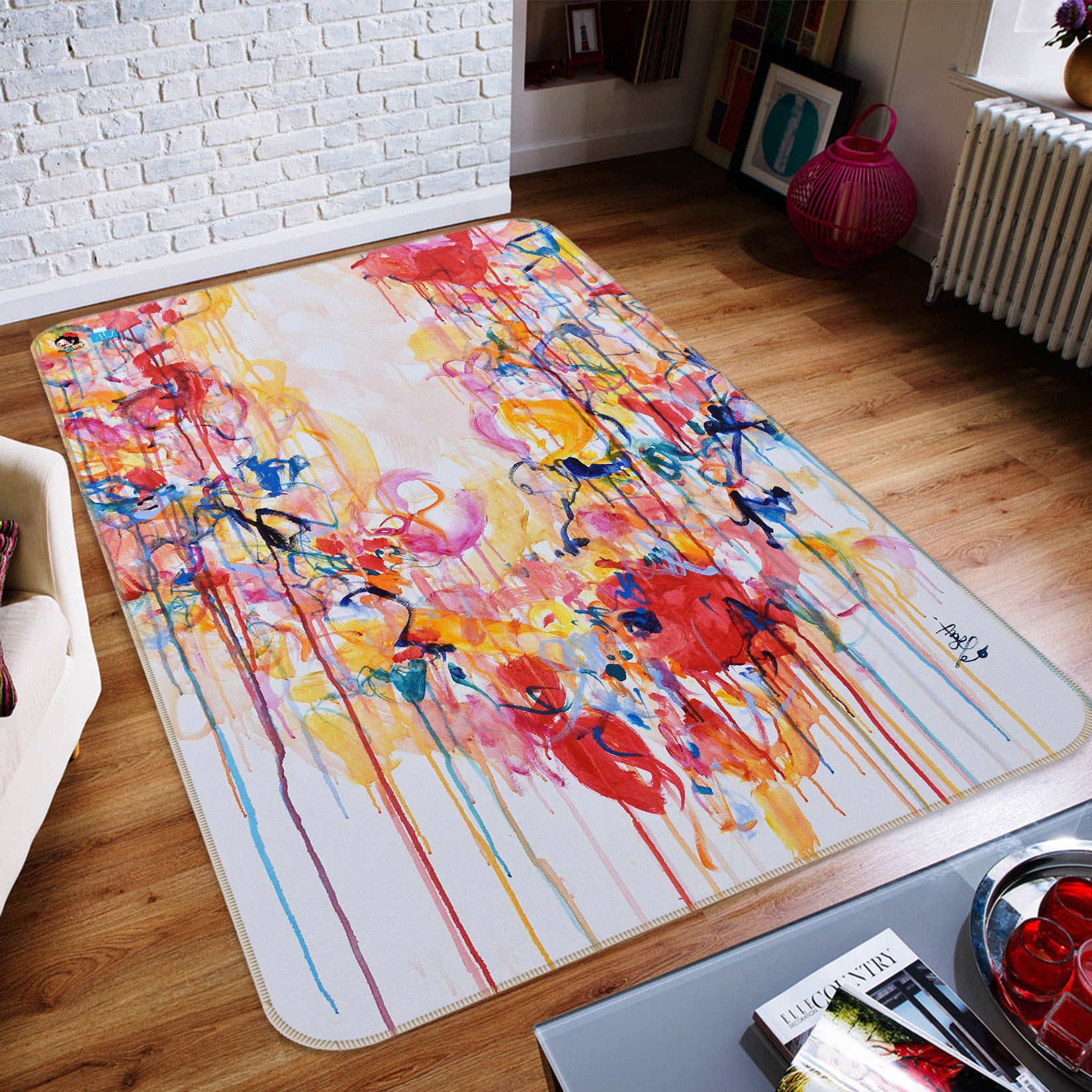 3D Color Splash Painting 123155 Misako Chida Rug Non Slip Rug Mat