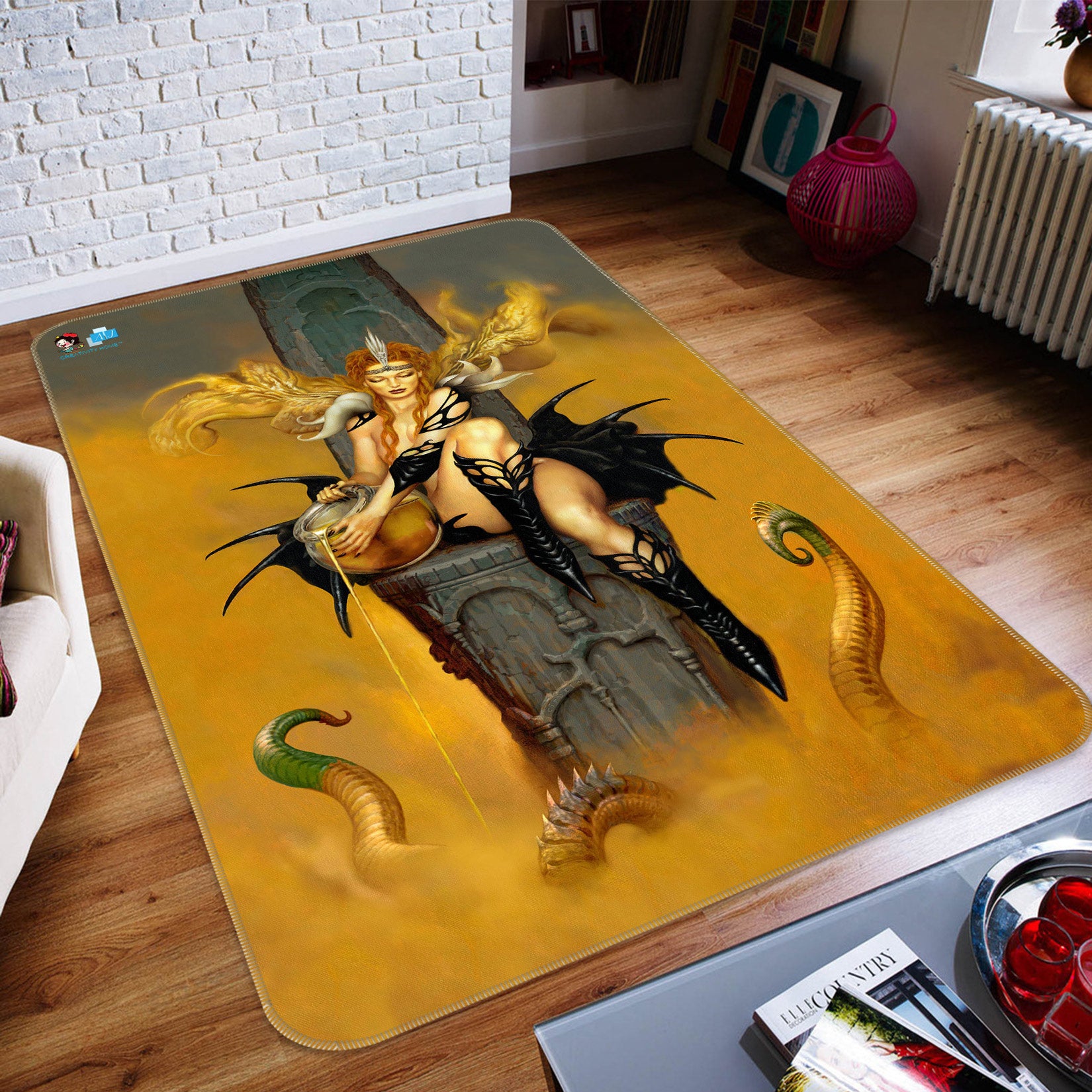 3D Queen 6010 Ciruelo Rug Non Slip Rug Mat