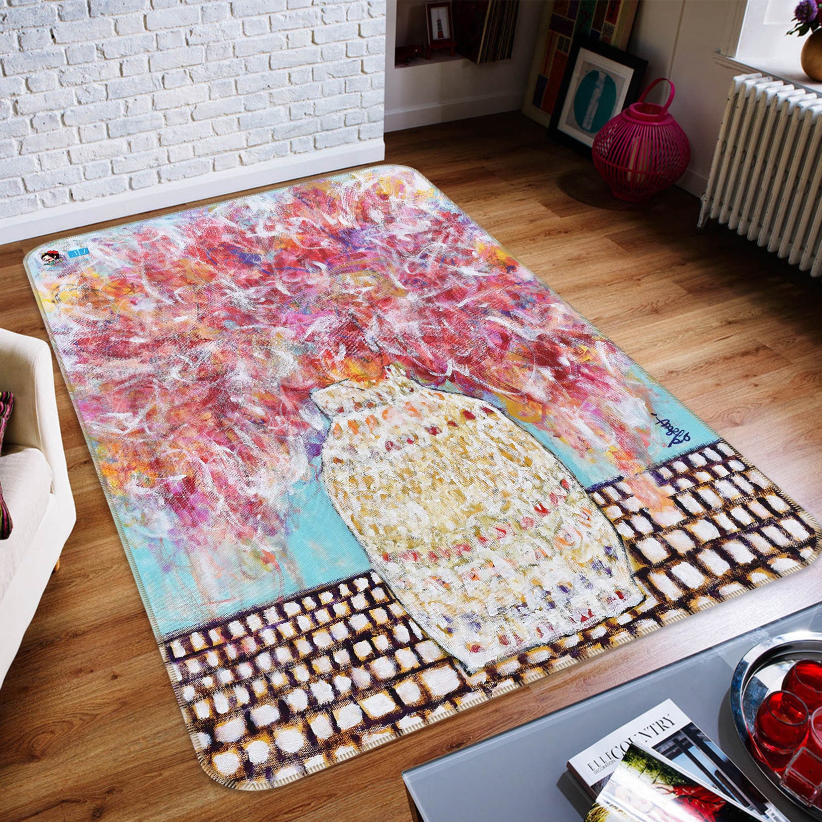 3D Vase 123146 Misako Chida Rug Non Slip Rug Mat