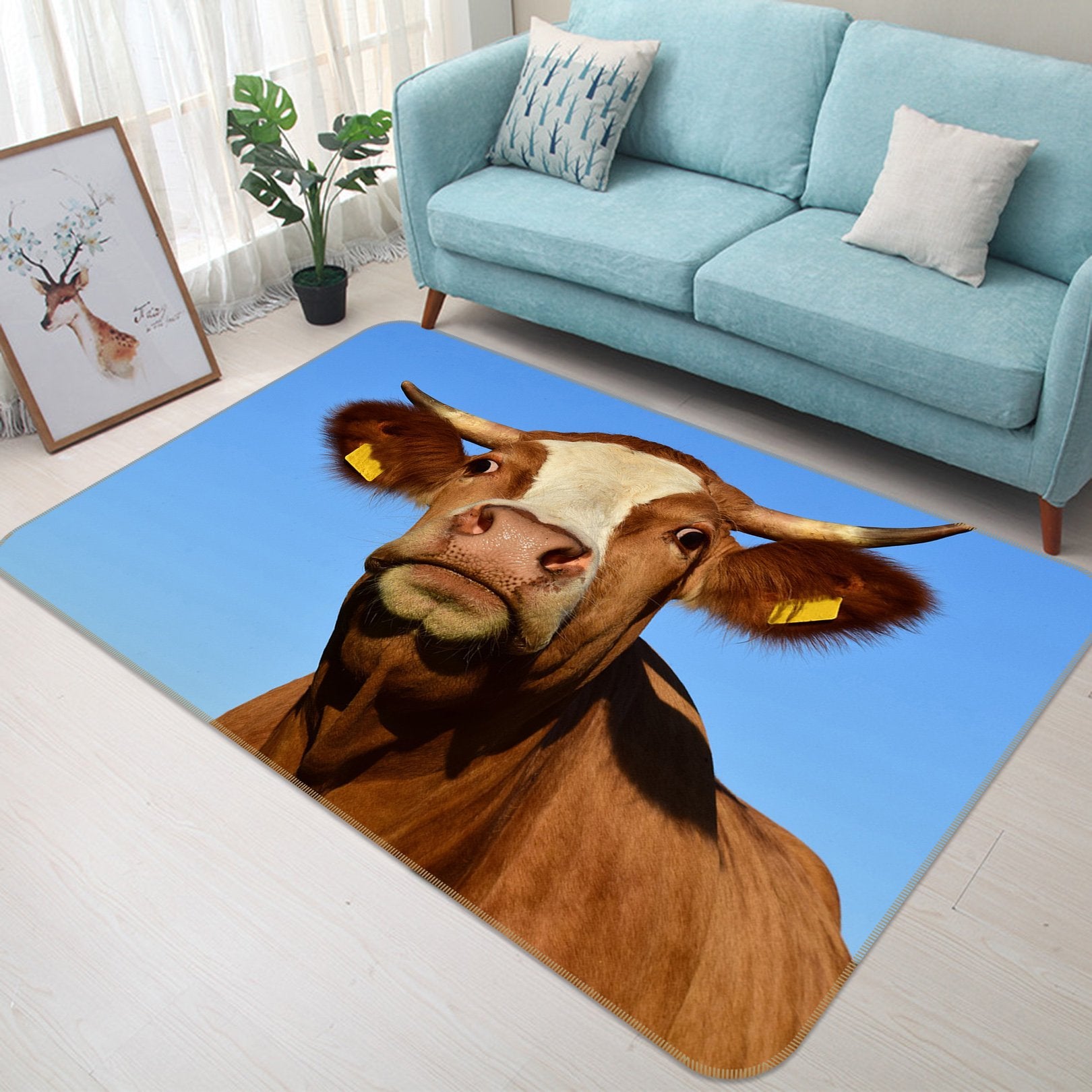 3D Horn 566 Animal Non Slip Rug Mat Mat AJ Creativity Home 