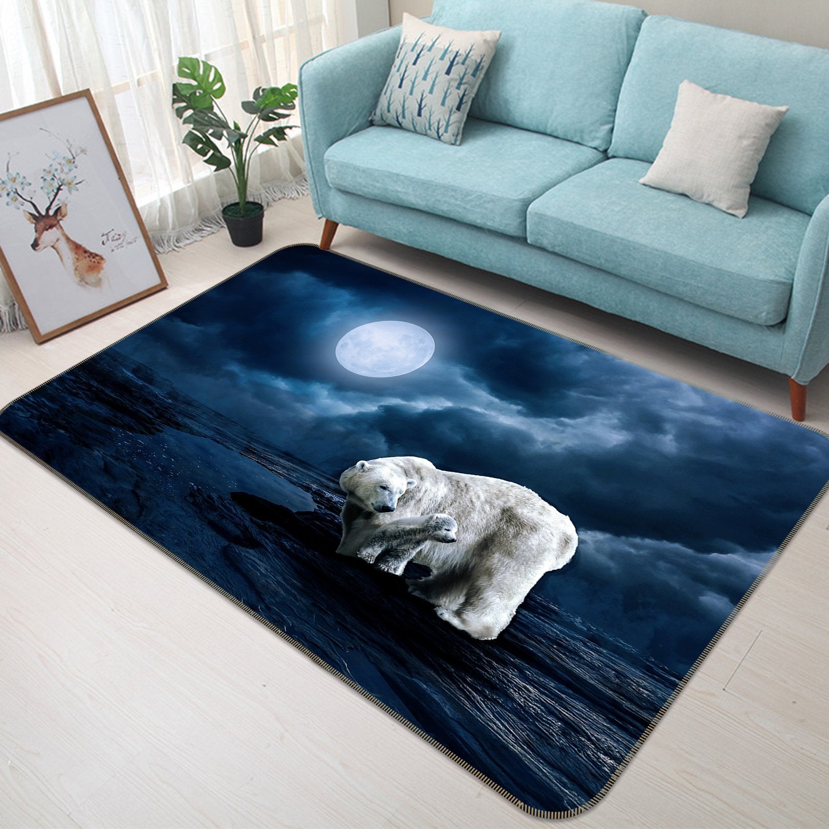 3D Moon Bear 622 Animal Non Slip Rug Mat Mat AJ Creativity Home 