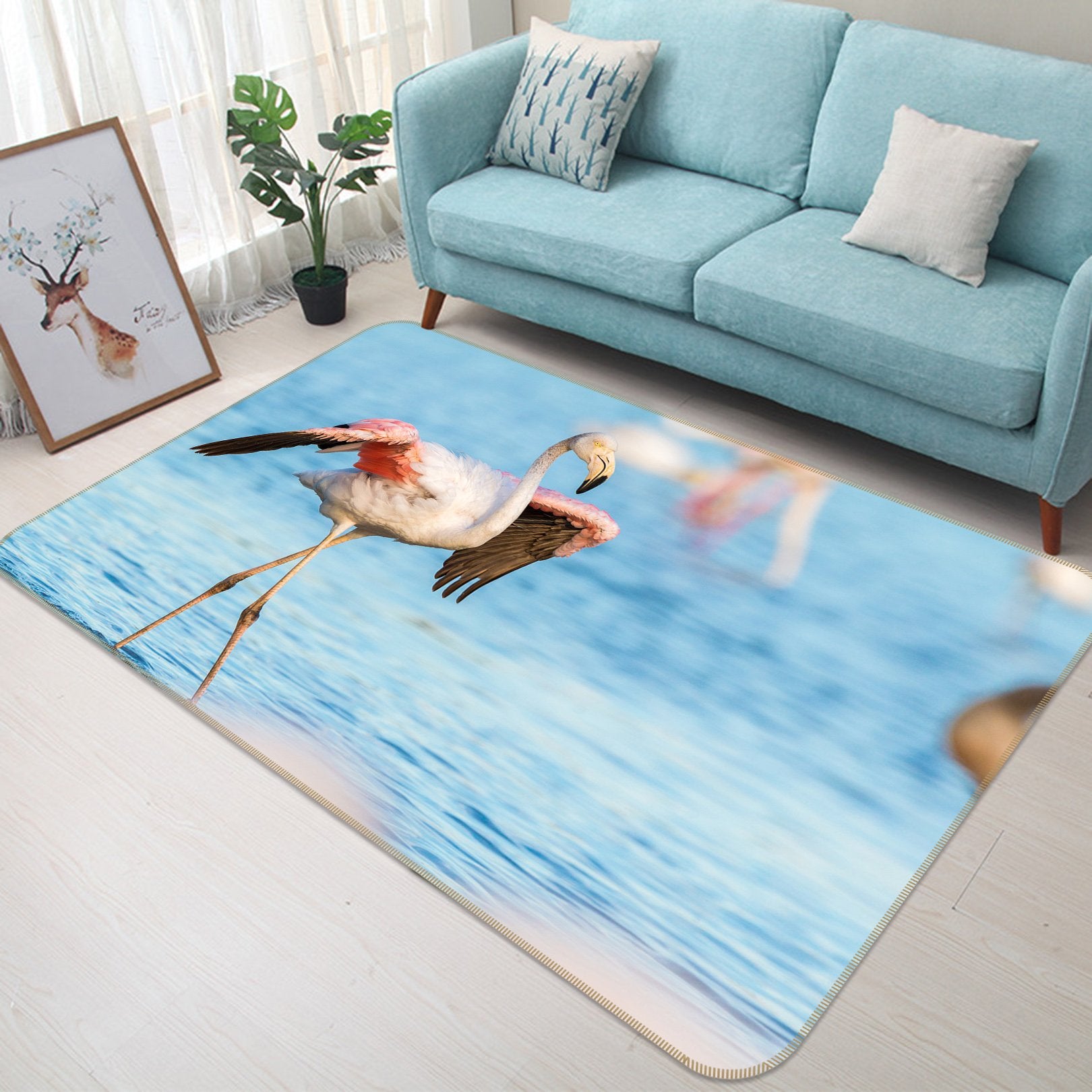 3D Flamingo 577 Animal Non Slip Rug Mat Mat AJ Creativity Home 