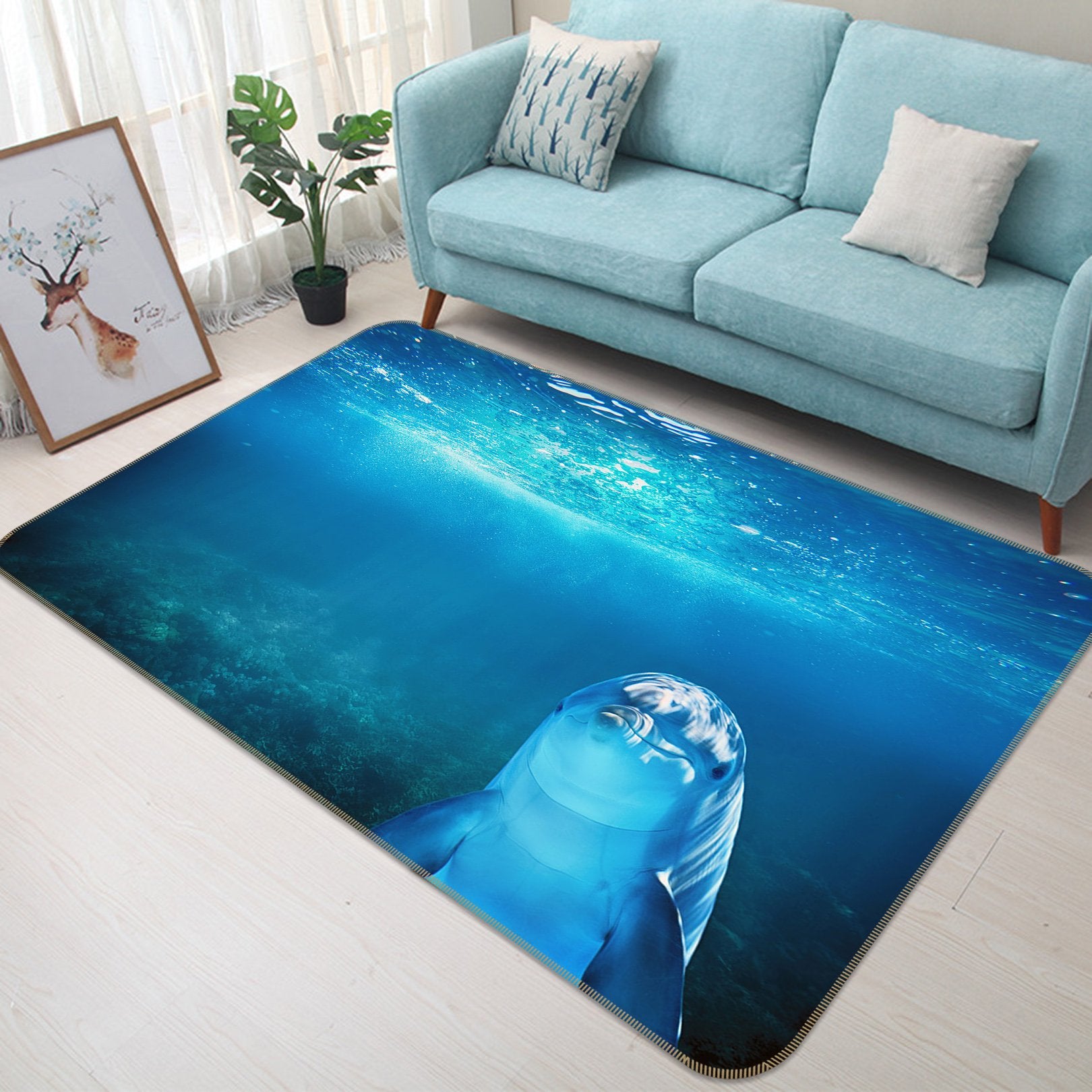 3D Dolphin Cute 627 Animal Non Slip Rug Mat Mat AJ Creativity Home 