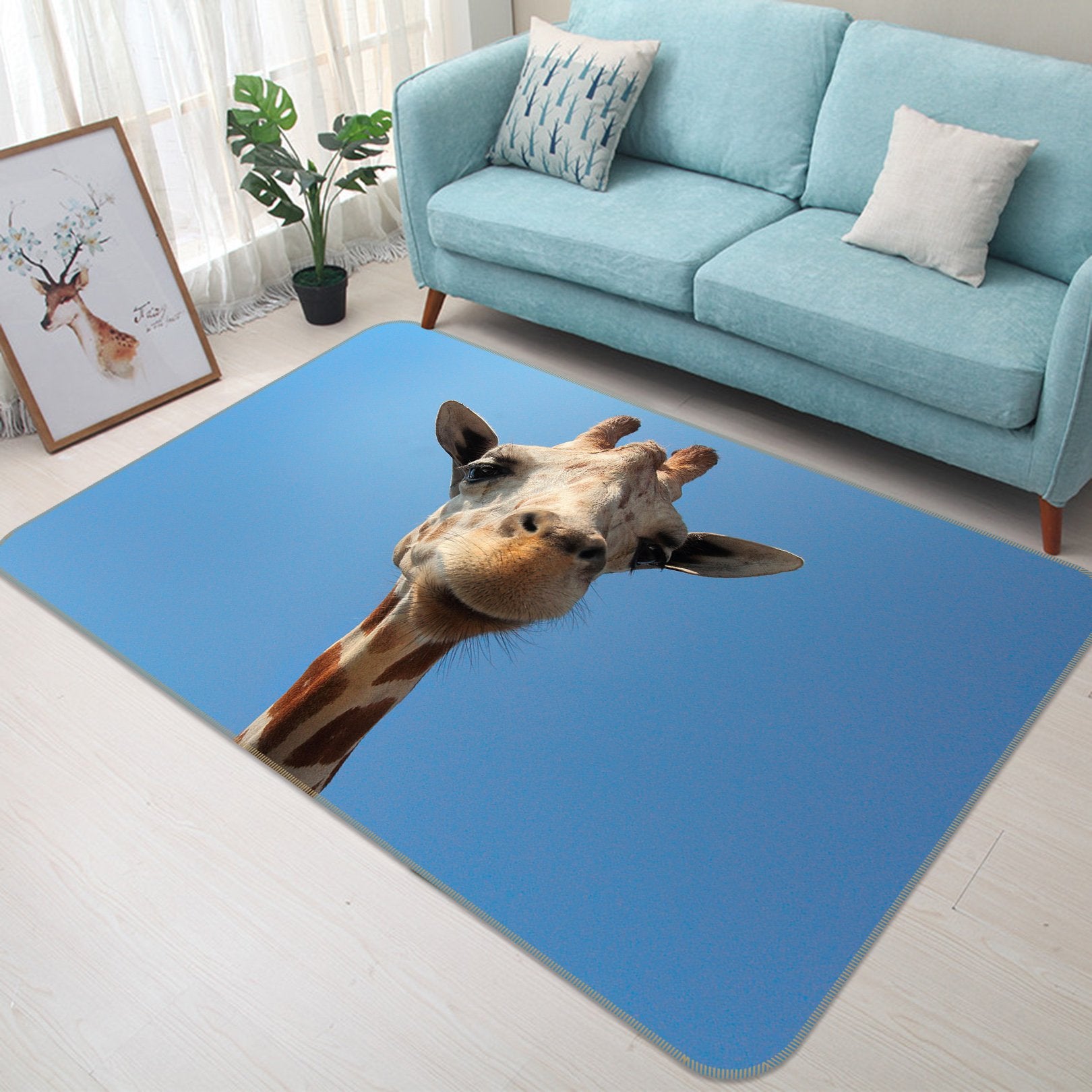 3D Giraffe 588 Animal Non Slip Rug Mat Mat AJ Creativity Home 