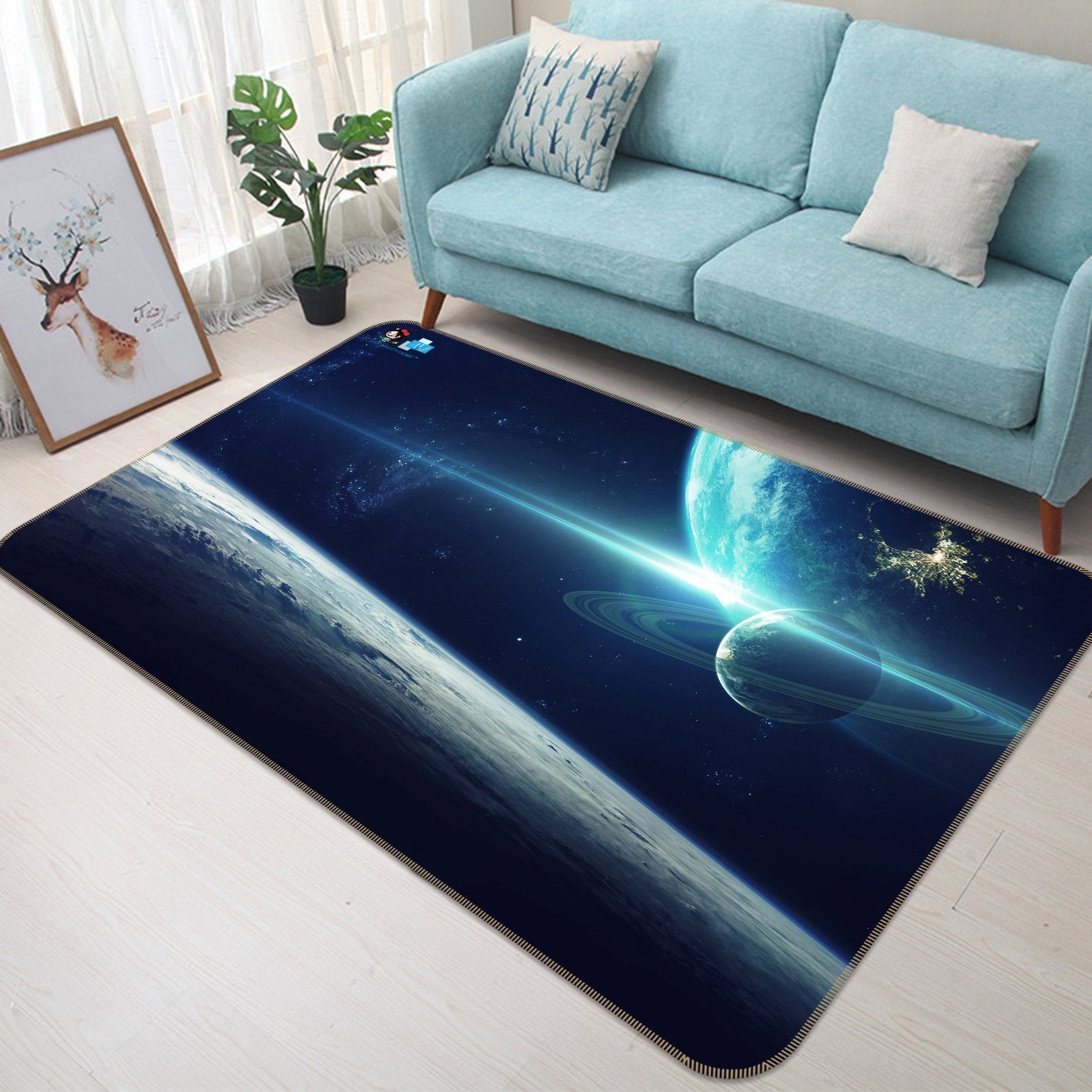 3D Earth Planet 217 Non Slip Rug Mat Mat AJ Creativity Home 