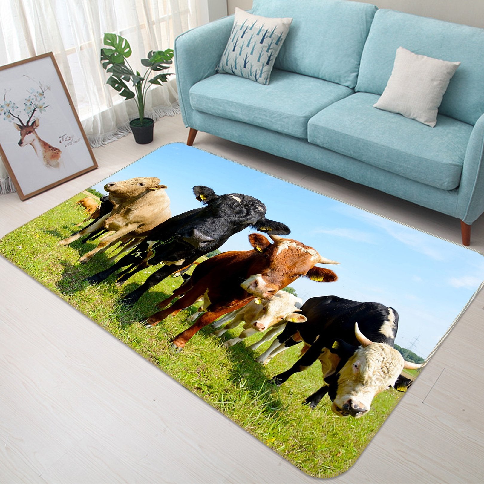 3D Cattle 569 Animal Non Slip Rug Mat Mat AJ Creativity Home 