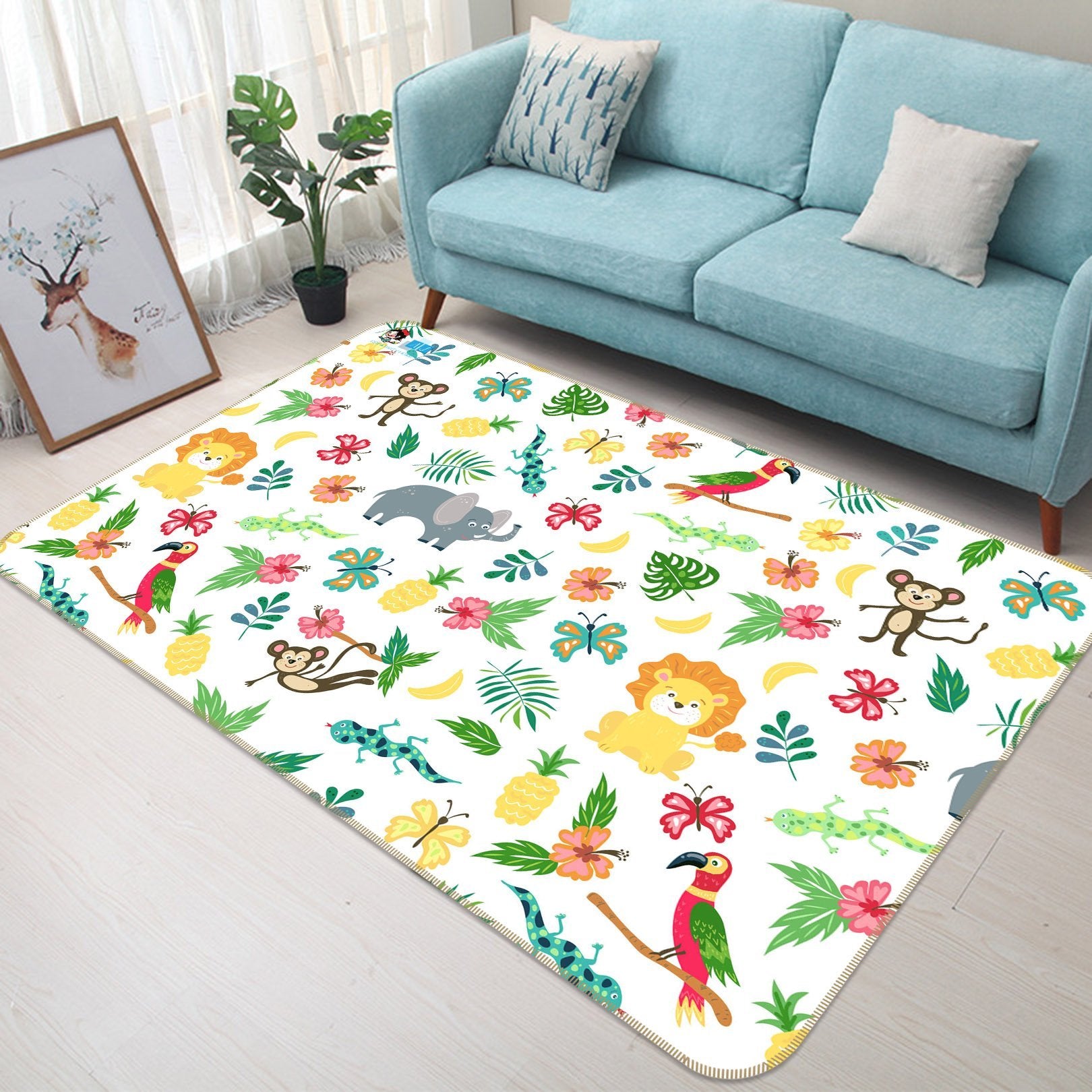 3D Cartoon Animals 124 Non Slip Rug Mat Mat AJ Creativity Home 