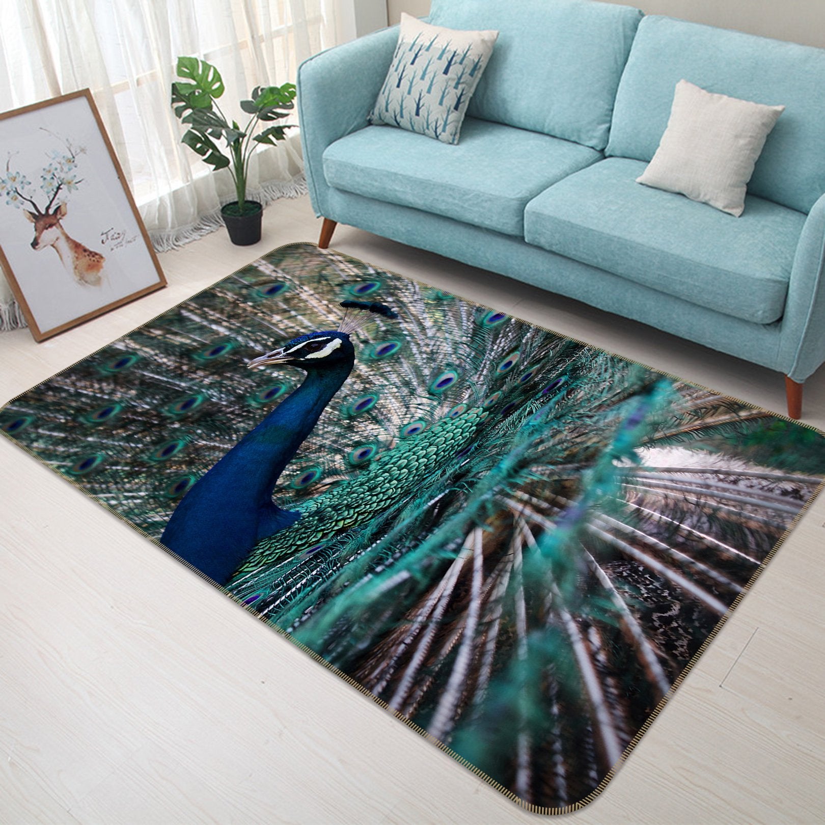 3D Peacock 618 Animal Non Slip Rug Mat Mat AJ Creativity Home 