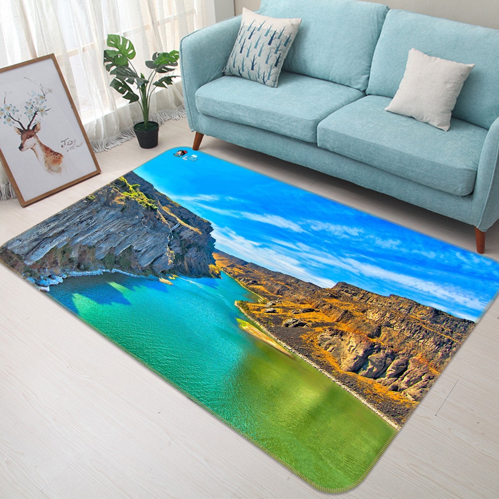 3D River Mountain 440 Non Slip Rug Mat Mat AJ Creativity Home 