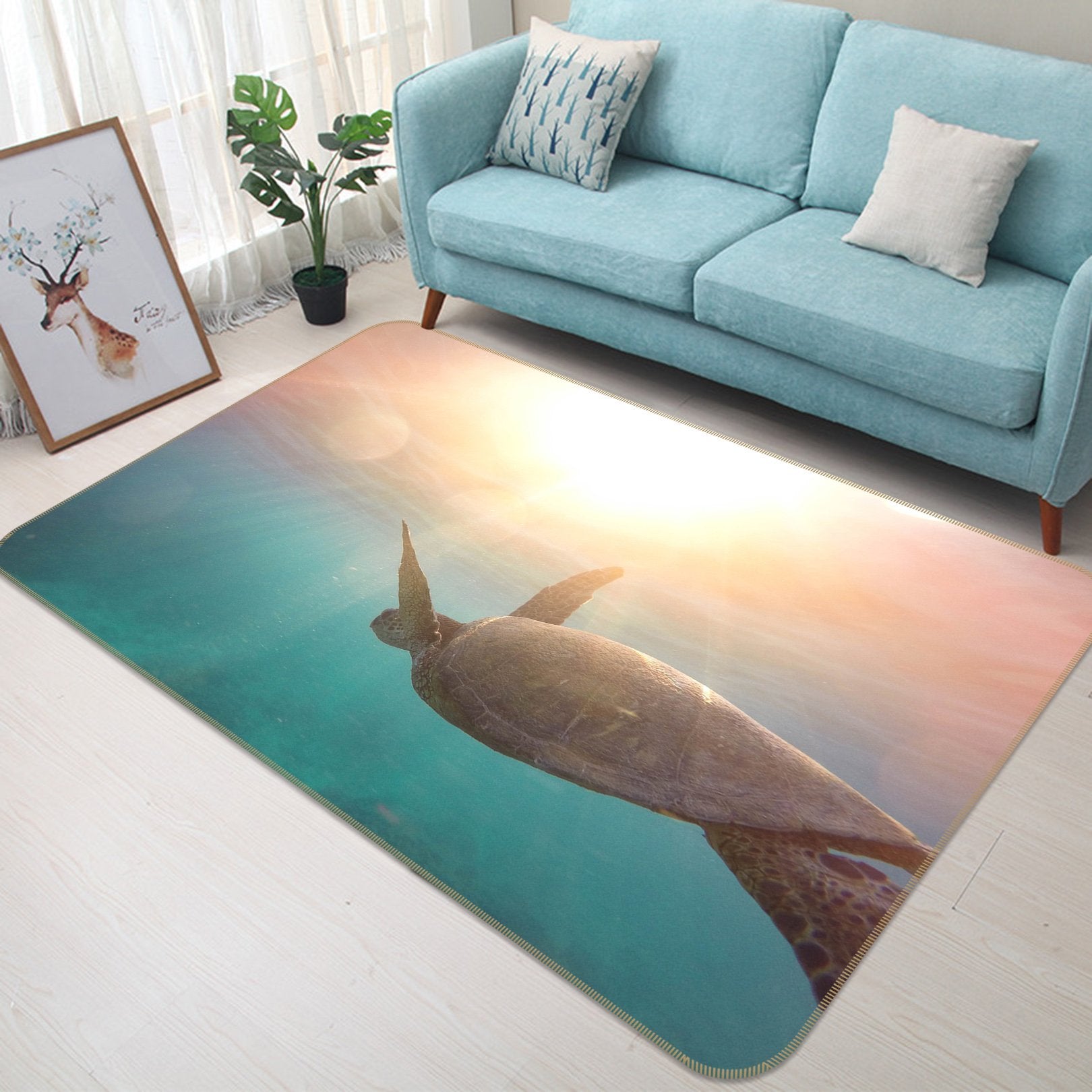 3D Turtle 626 Animal Non Slip Rug Mat Mat AJ Creativity Home 